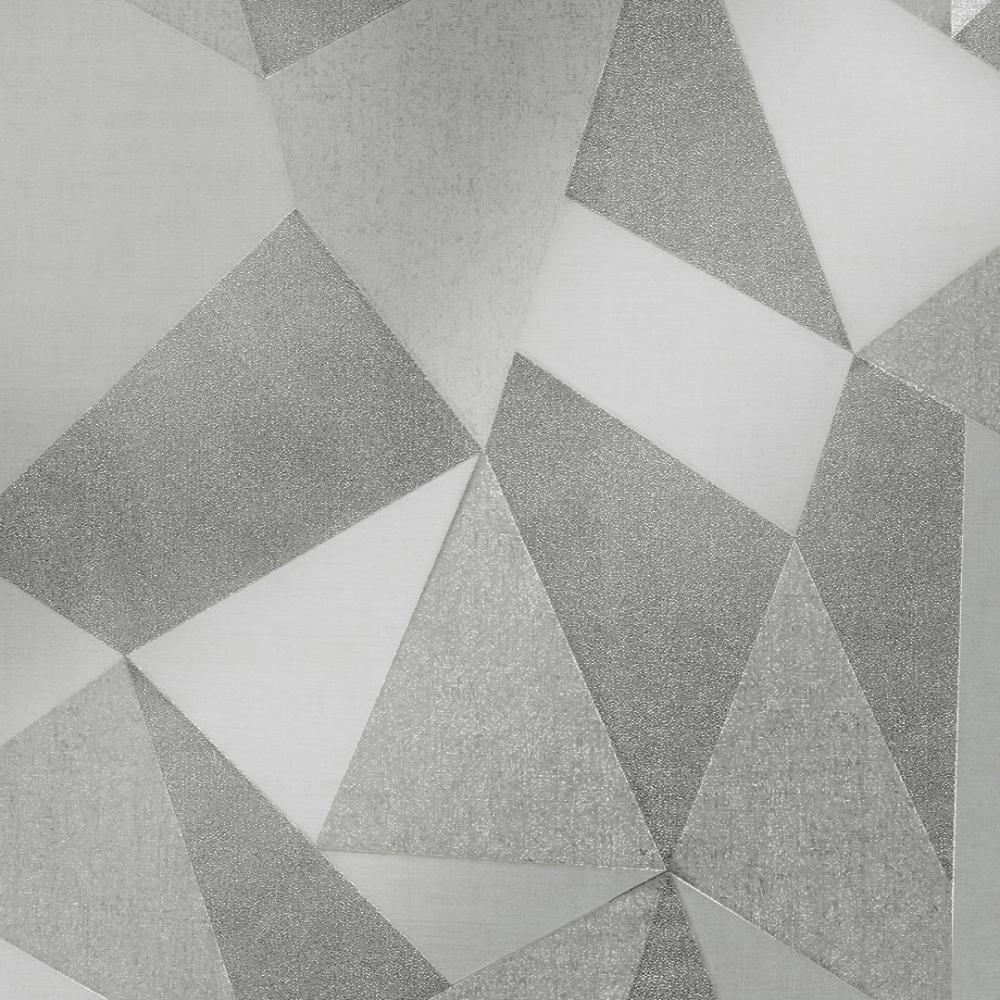 1000x1000 Milano Geometric Fractal Wallpaper Soft Silver, Grey (M95601) from I Love Wallpaper UK