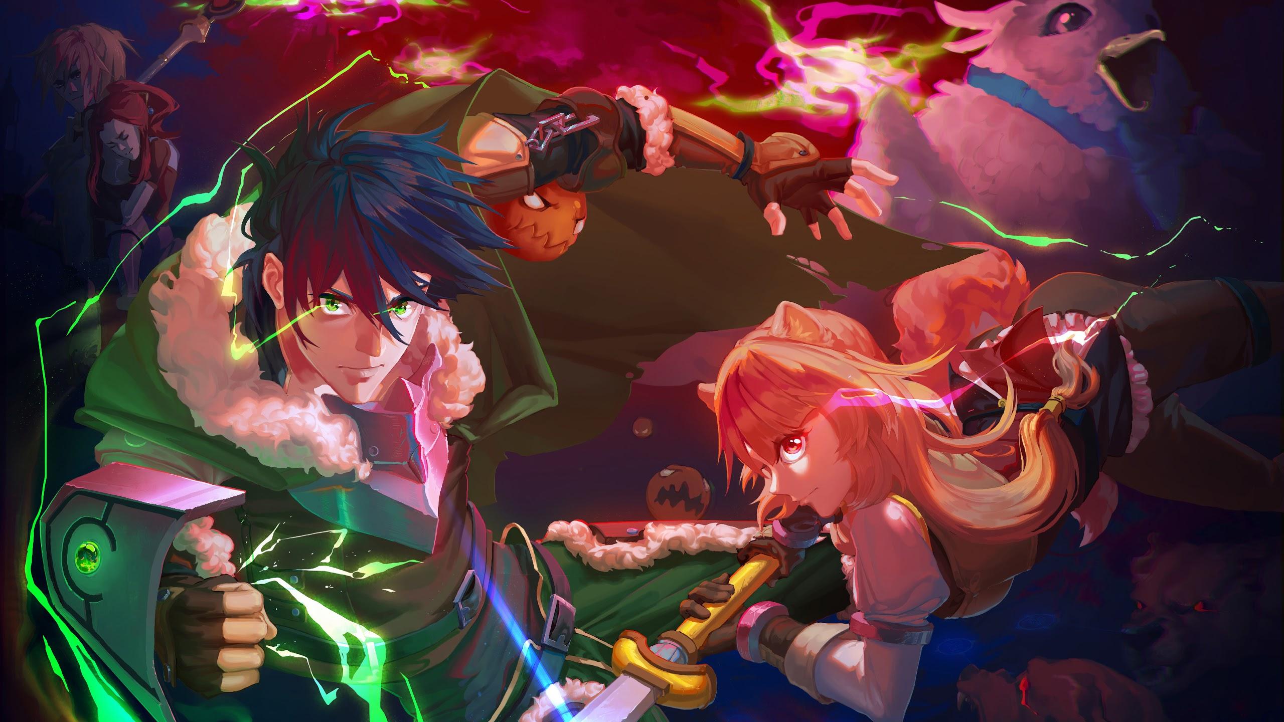 2560x1440 Naofumi, Raphtalia, Filo, The Rising Of The Shield Of The Shield Hero Party