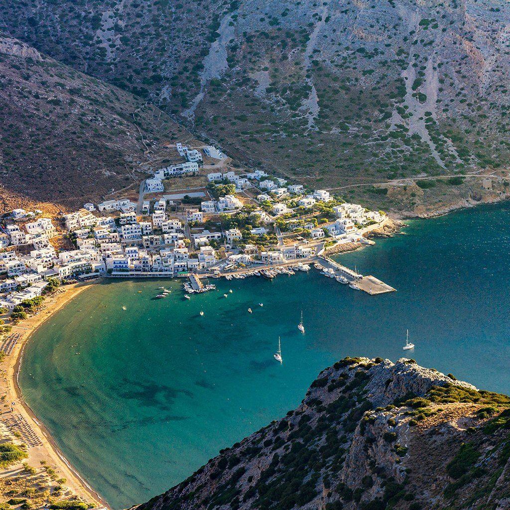 1024x1024 Greece Beach Town Sea Mountain Summer Vacation iPad Wallpaper Free Download