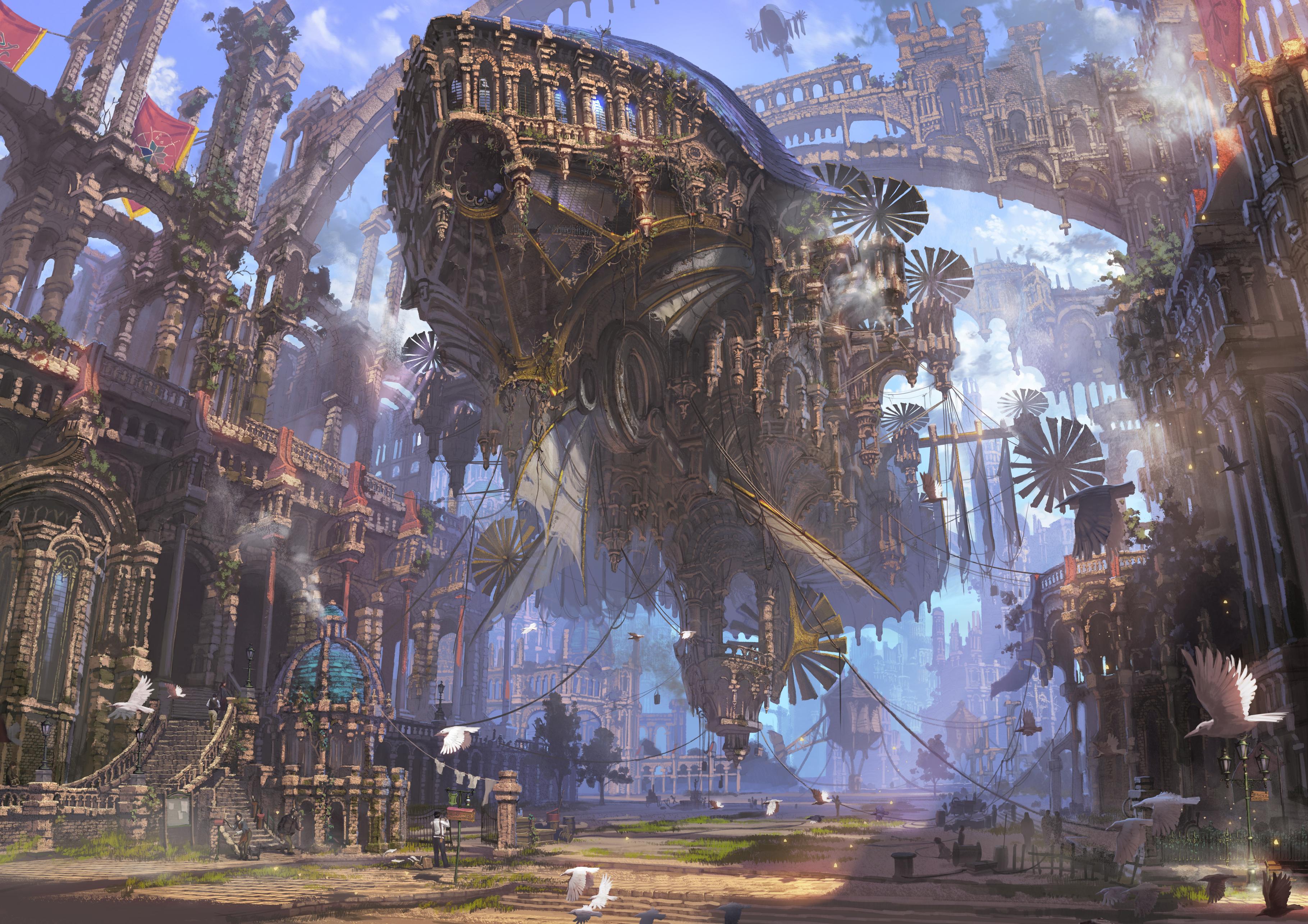 3638x2572 Fantasy City HD Wallpaper