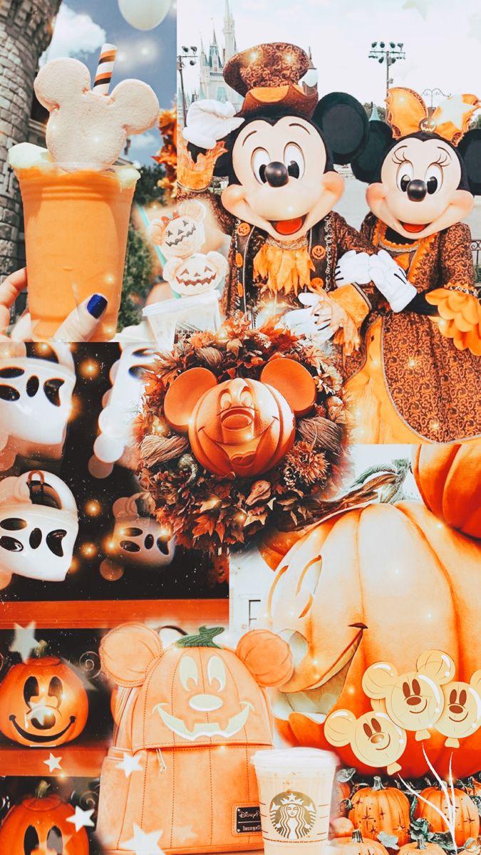 675x1200 Disney Halloween Fall Collage Background