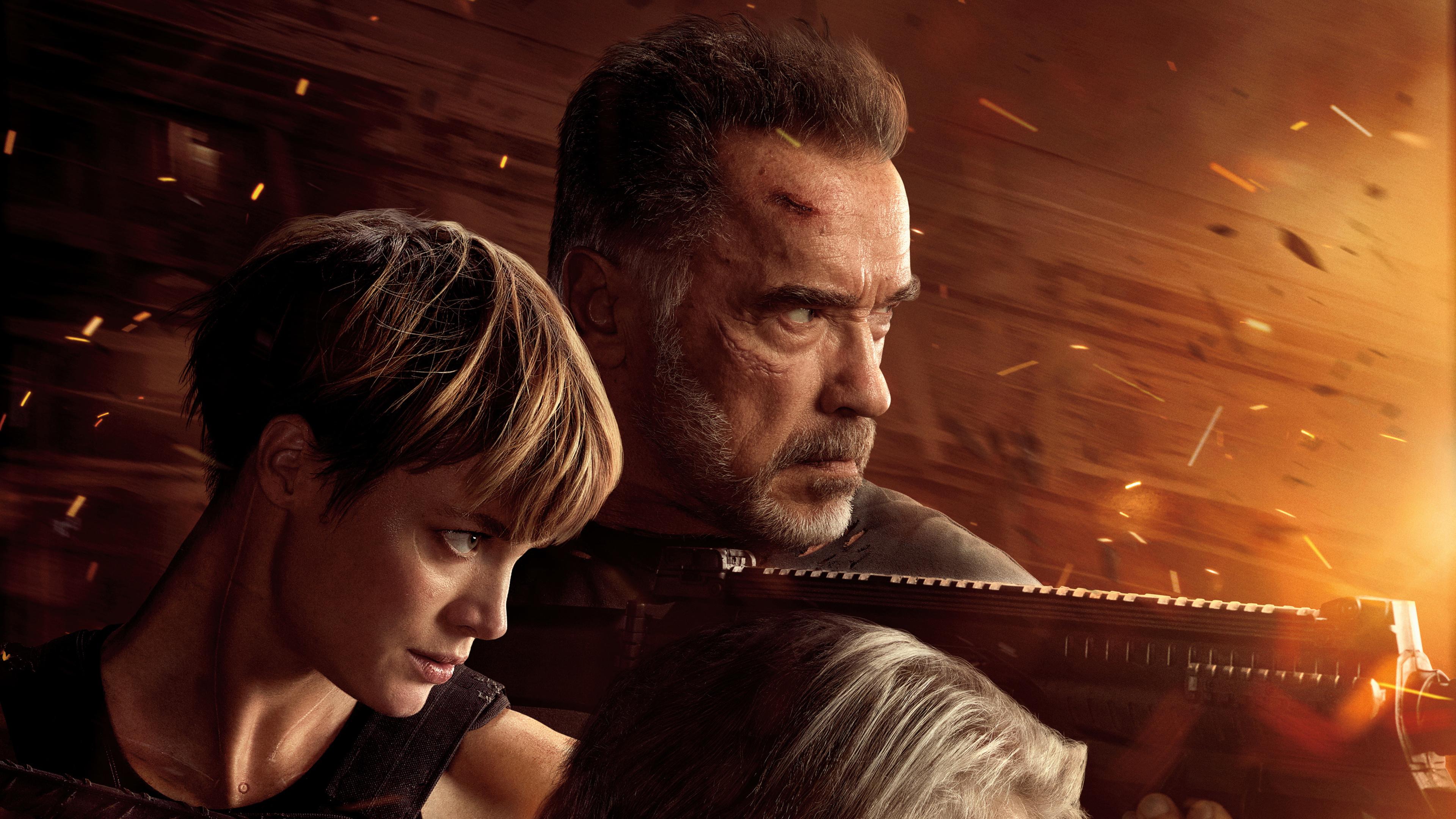 3840x2160 Wallpaper Terminator Dark Fate, Terminator 2 Judgment Day, Arnold Schwarzenegger, Sarah Connor, The Terminator, Background Free Image