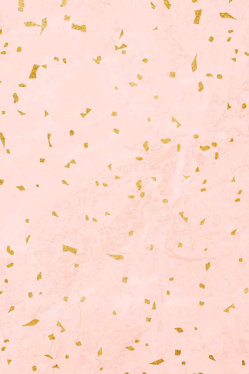 800x1200 Golden confetti on pink marble