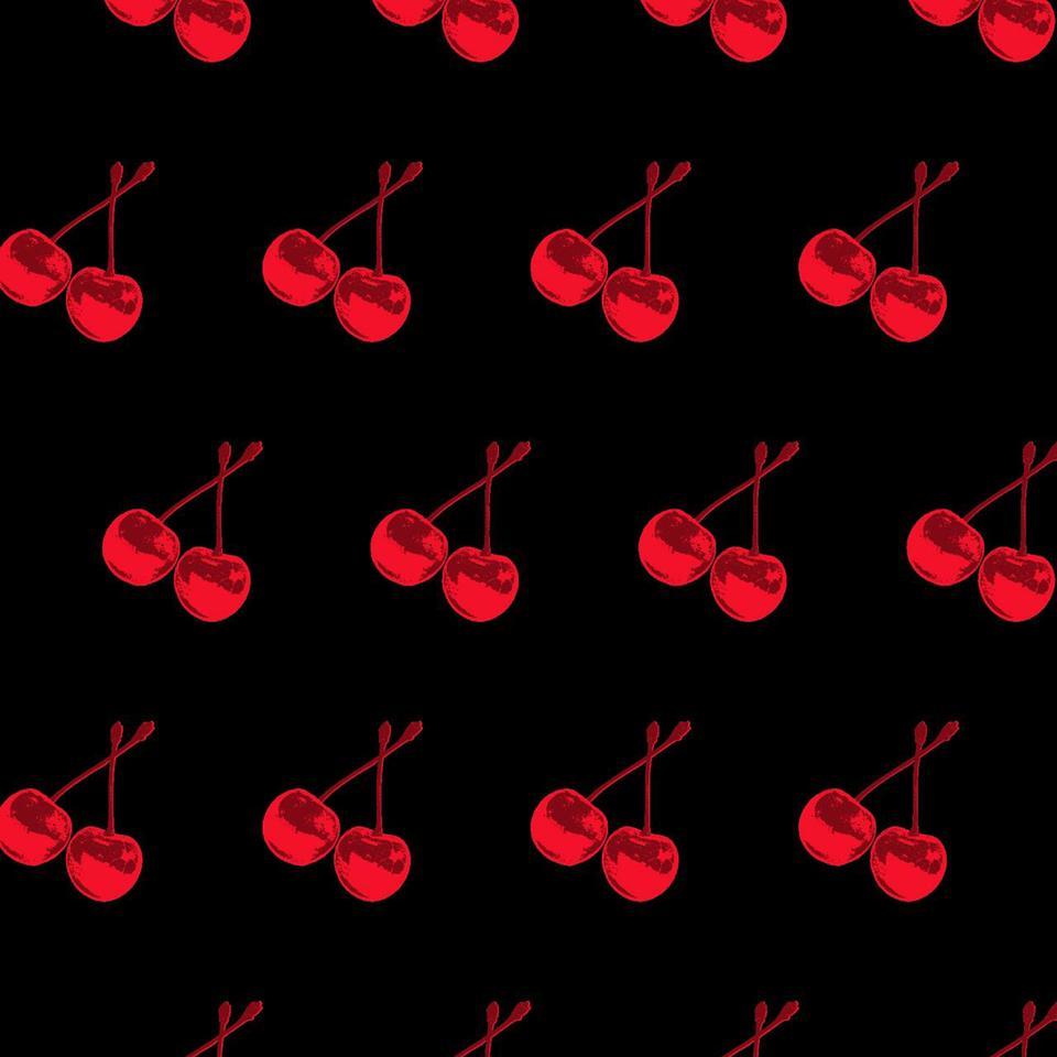 960x960 Cherry Forever on Black Mylar Wallpaper