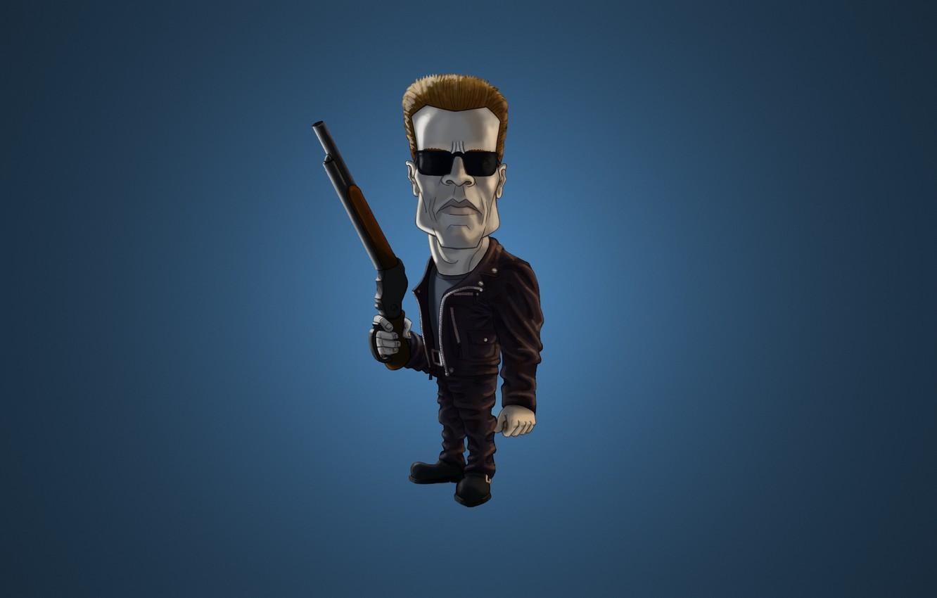 1332x850 Wallpaper blue, the dark background, weapons, minimalism, glasses, Arnold Schwarzenegger, Terminator, Arnold Schwarzenegger, The Terminator image for desktop, section минимализм