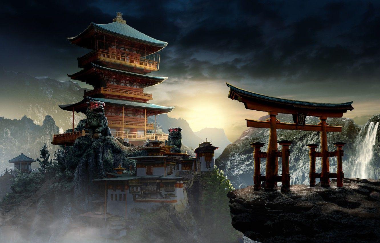 1332x850 Chinese Old Temples Wallpaper