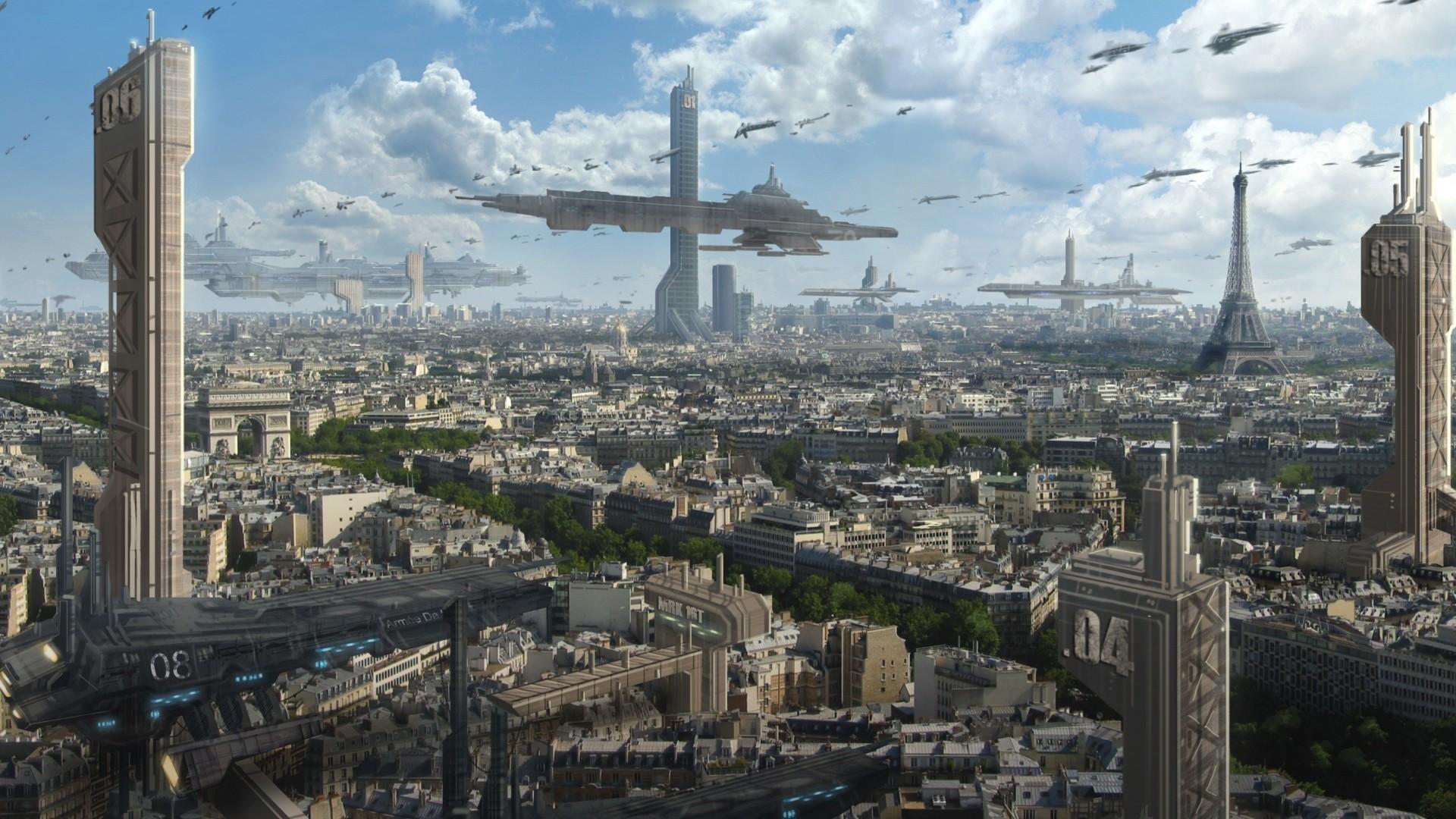 1920x1080 Futuristic Cities Wallpaper