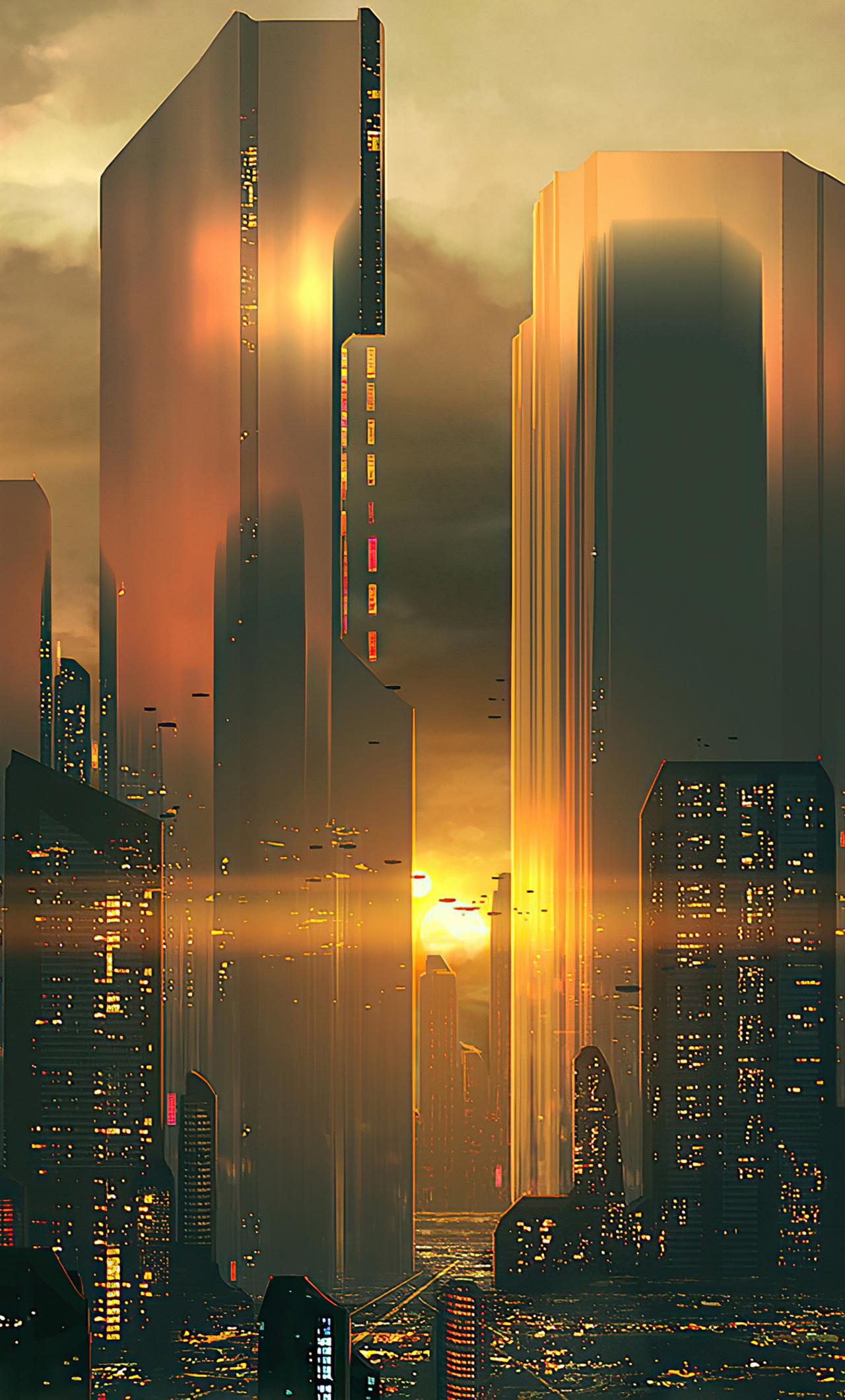 1280x2120 Silhouettes Of Future City 4k iPhone HD 4k Wallpaper, Image, Background, Photo and Picture