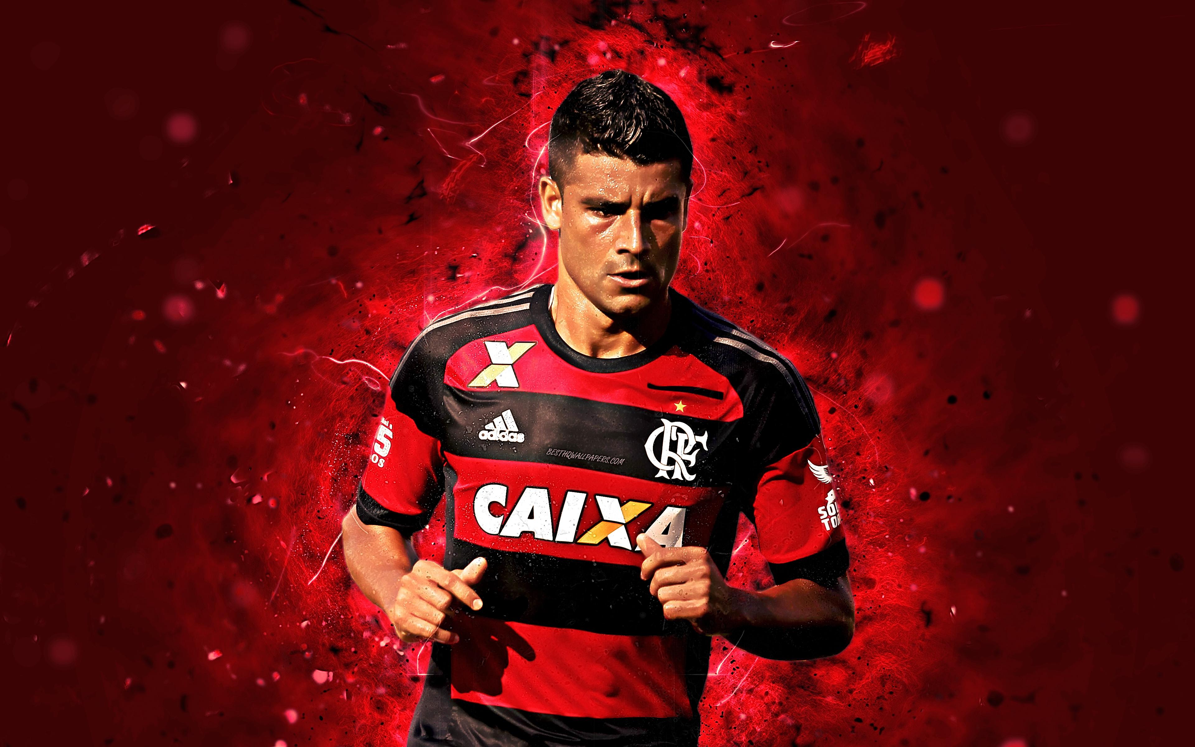 3840x2400 Download wallpaper Ederson, 4k, abstract art, brazilian footballer, Flamengo, soccer, Ederson Honorato Campos, Brazilian Serie A, football, neon lights, Flamengo FC, Brazil for desktop with resolution 3840x2400. High Quality HD picture wallpaper