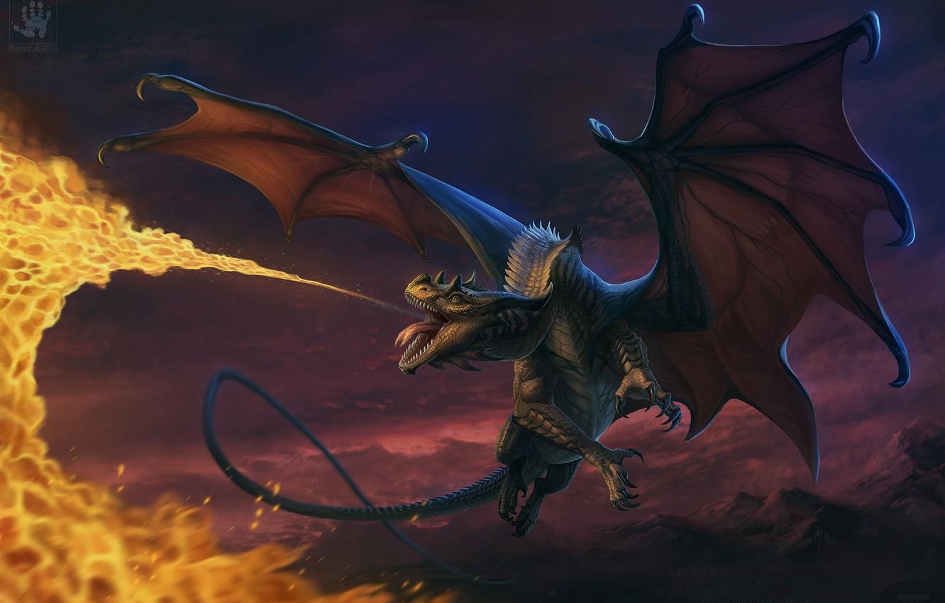 1332x850 Wallpaper Flight, Flame, Dragon, Fire Breathing Dragon Image For Desktop, Section фантастика