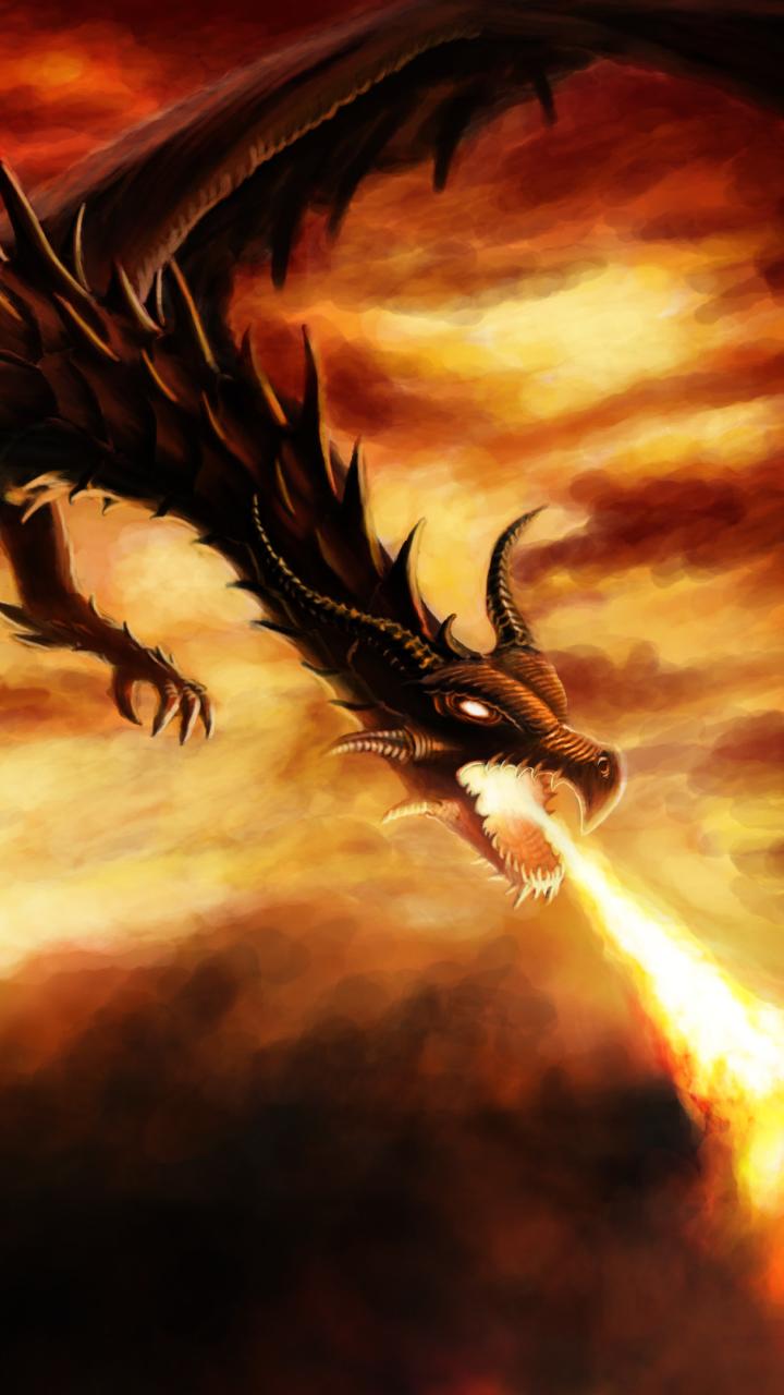 720x1280 Black Fire Breathing Dragon