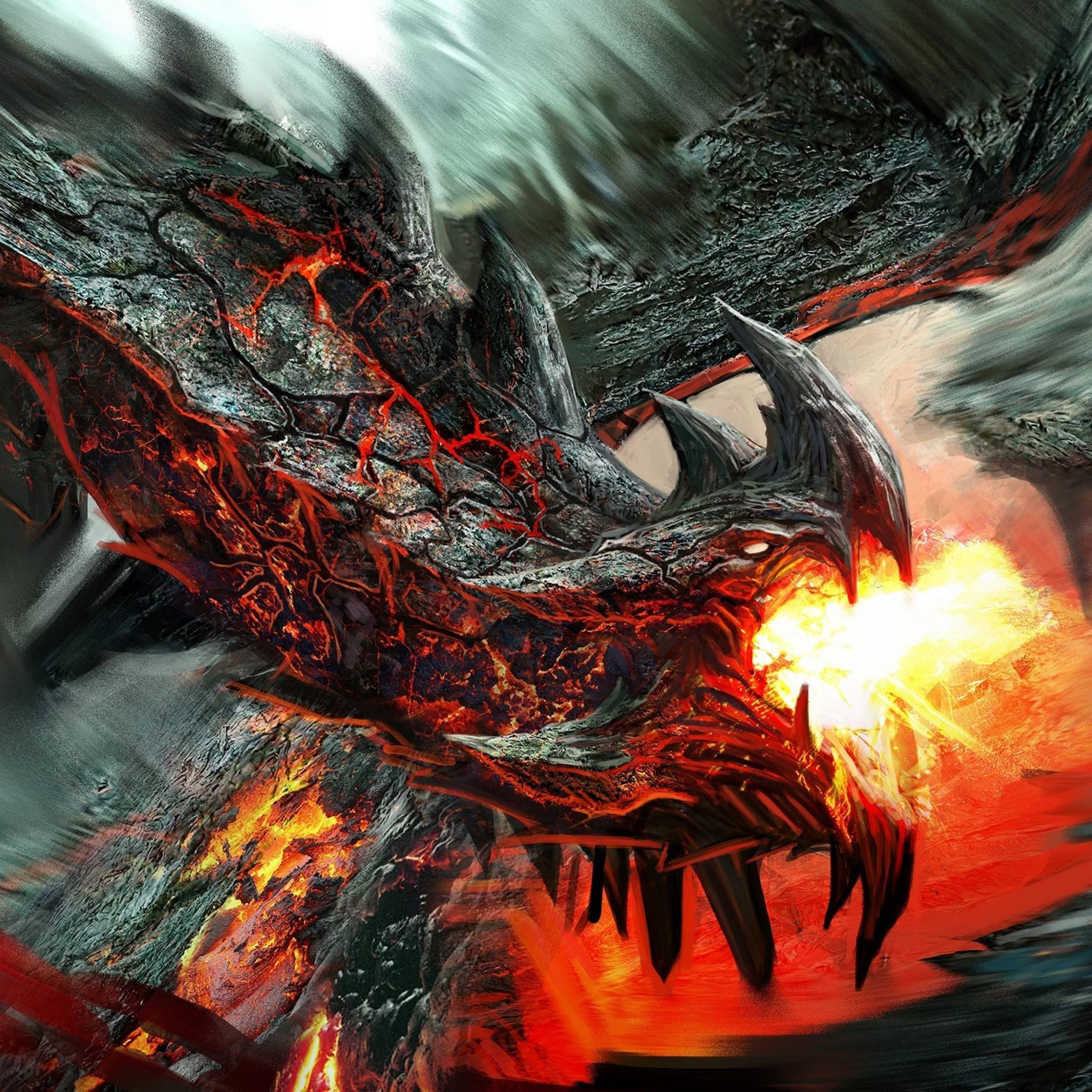 2346x2346 Dragon, Fire Breathing, Flame IPad Pro Retina Display Wallpaper, HD Fantasy 4K Wallpaper, Image, Photo And Background