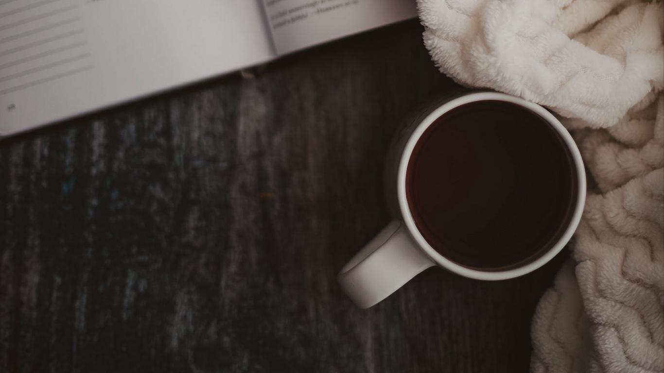 1366x768 Cup, Tea, Book, Wallpaper Free Download For Desktop