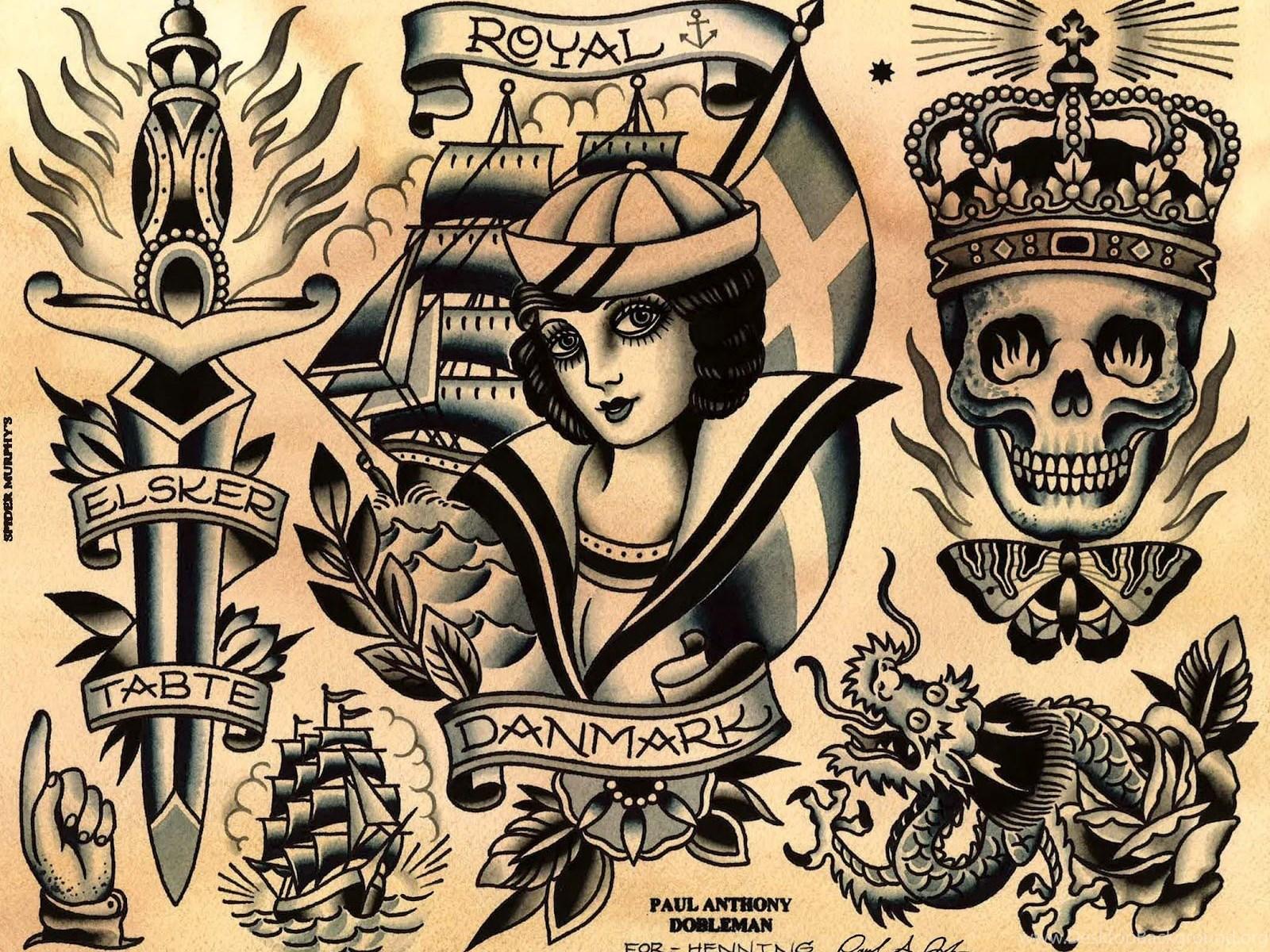 vintage tattoo wallpaper