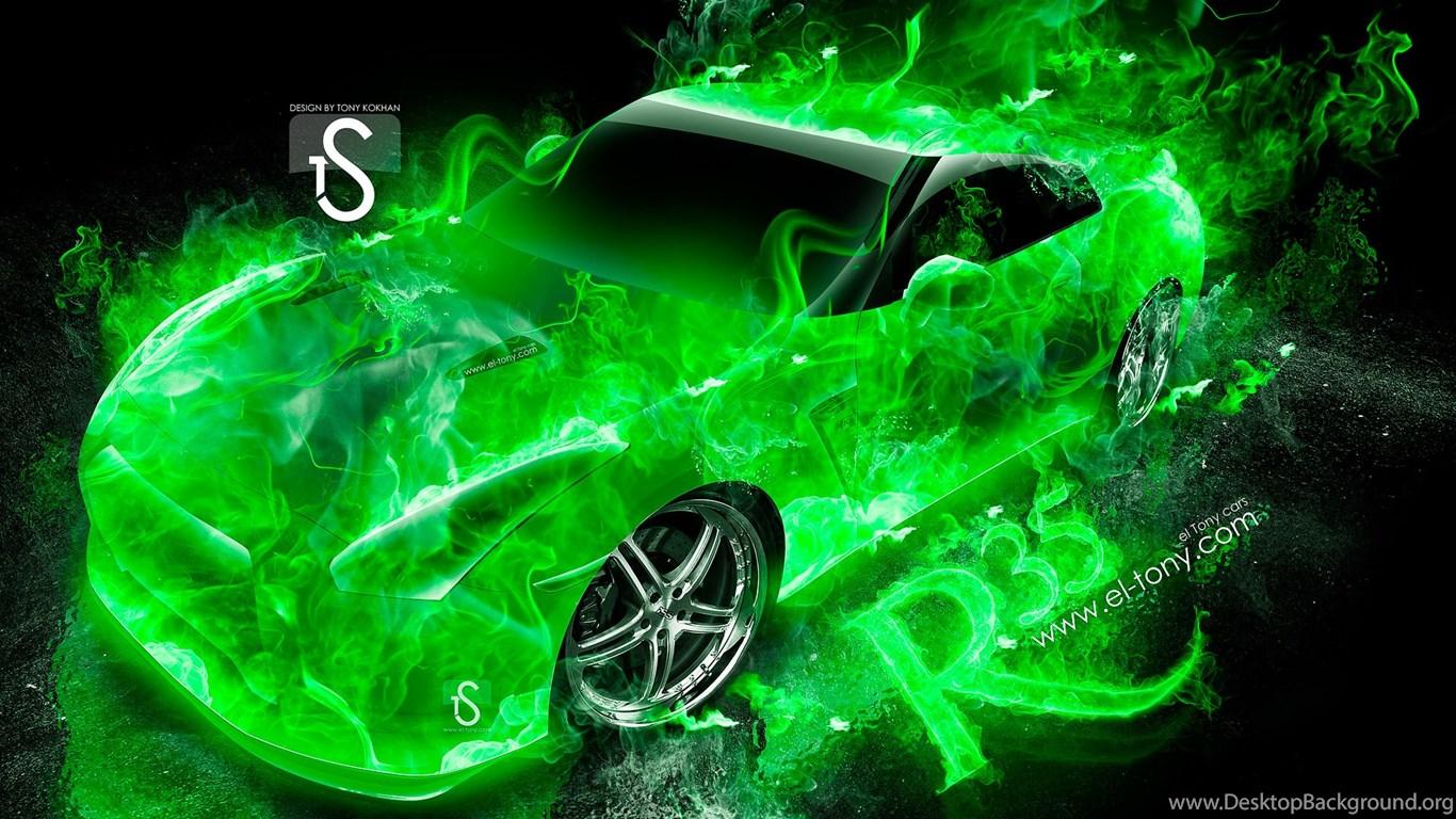 1366x768 Nissan GTR R35 Fire Abstract Car 2013 « El Tony Desktop Background