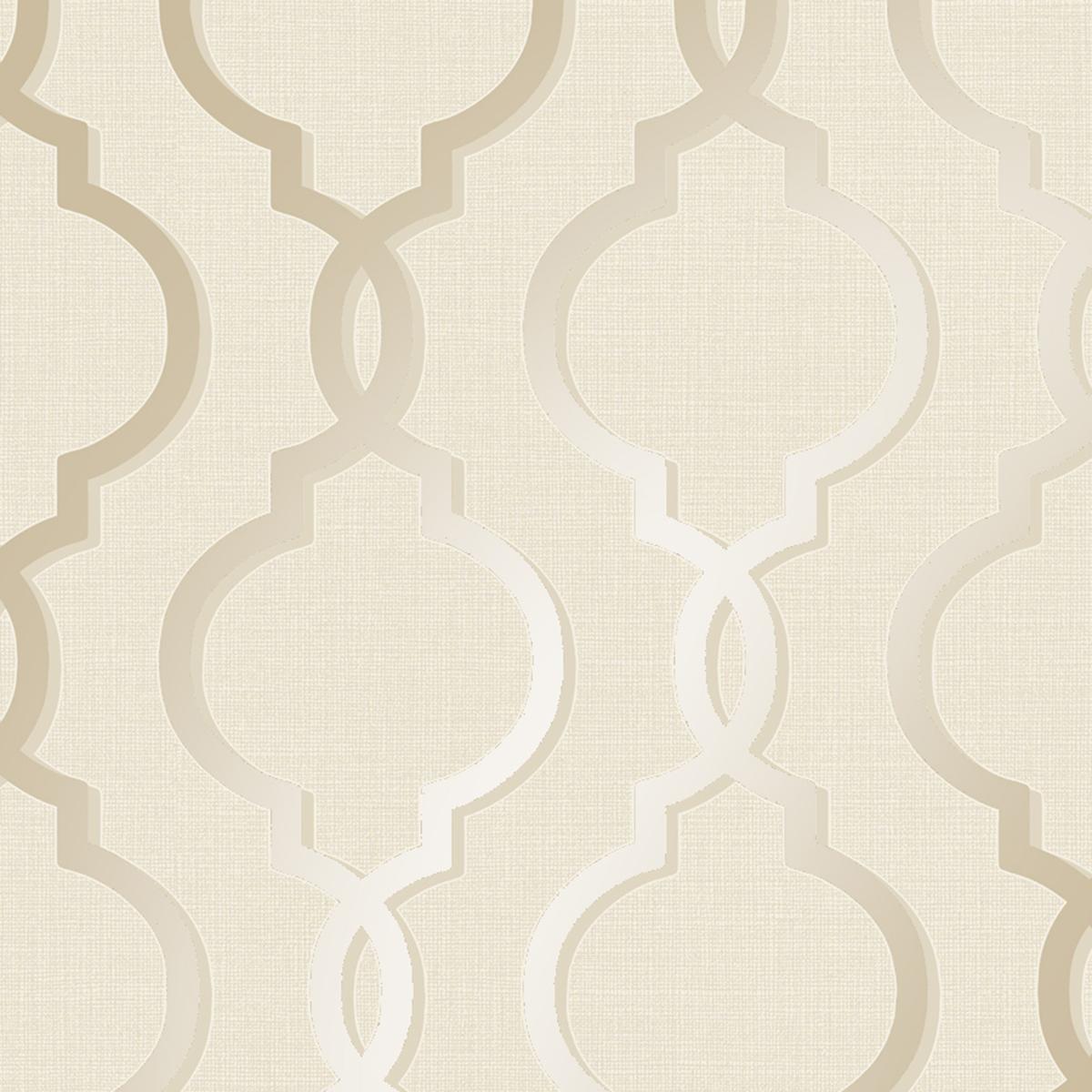 1200x1200 Laticia Geometric Trellis Wallpaper Gold and Cream Holden Decor 65491