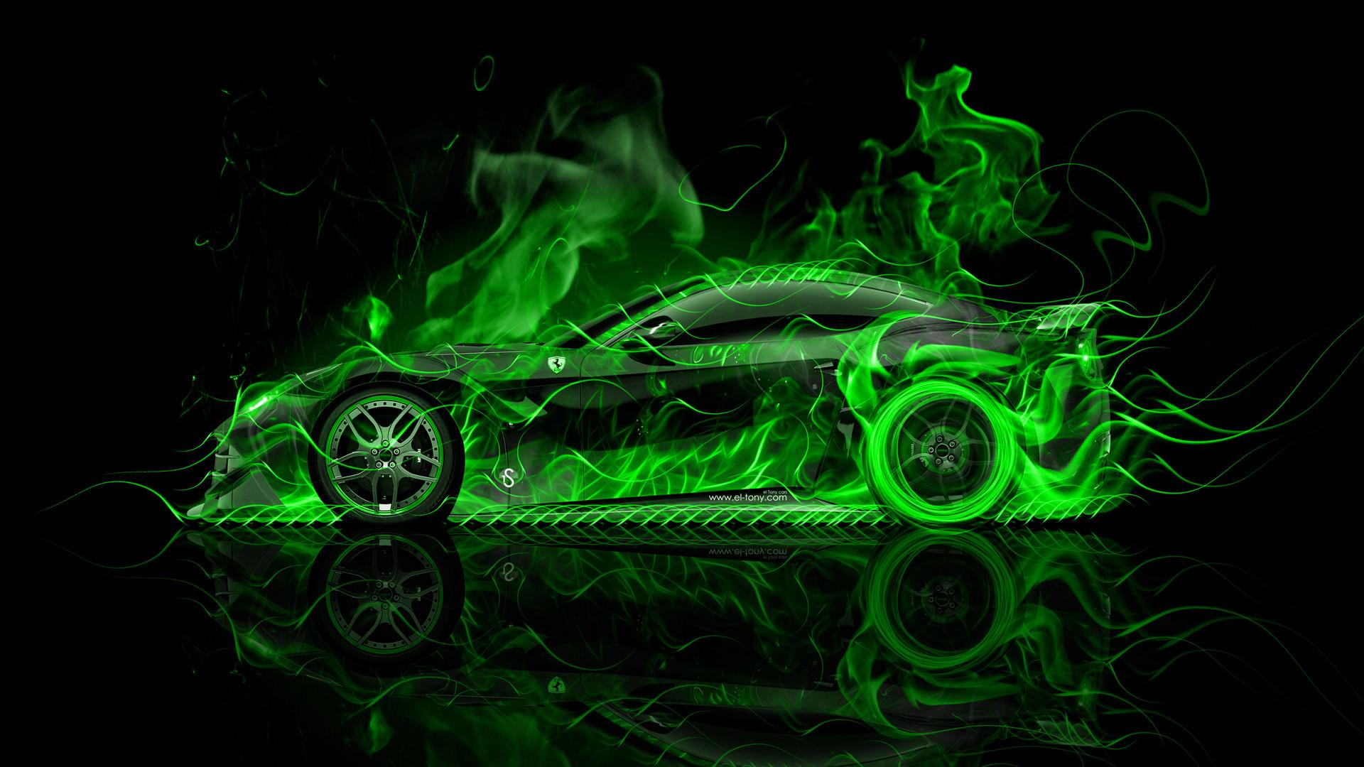 1920x1080 Green Fire Wallpaper