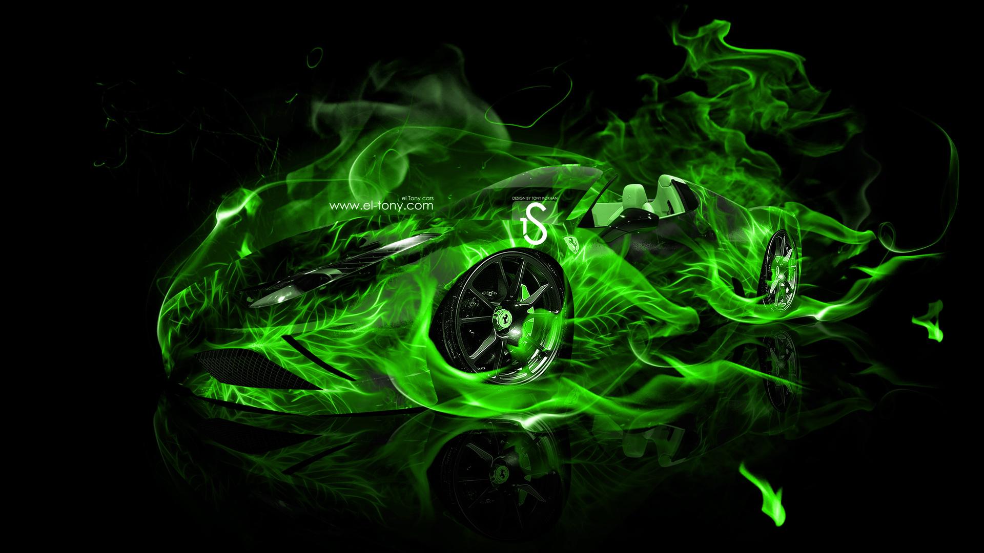 1920x1080 Green Fire Wallpaper