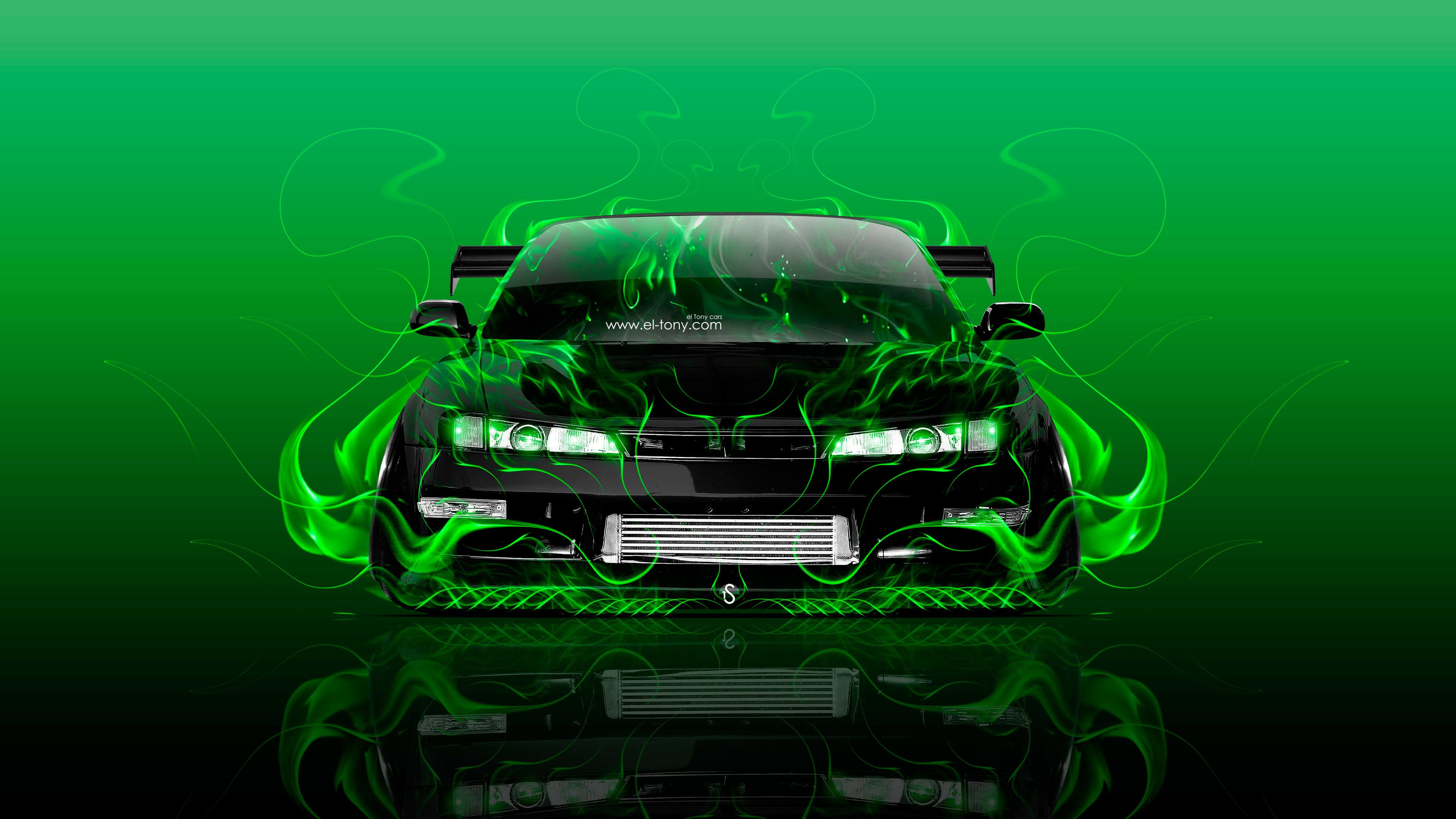 3840x2160 Green Flame