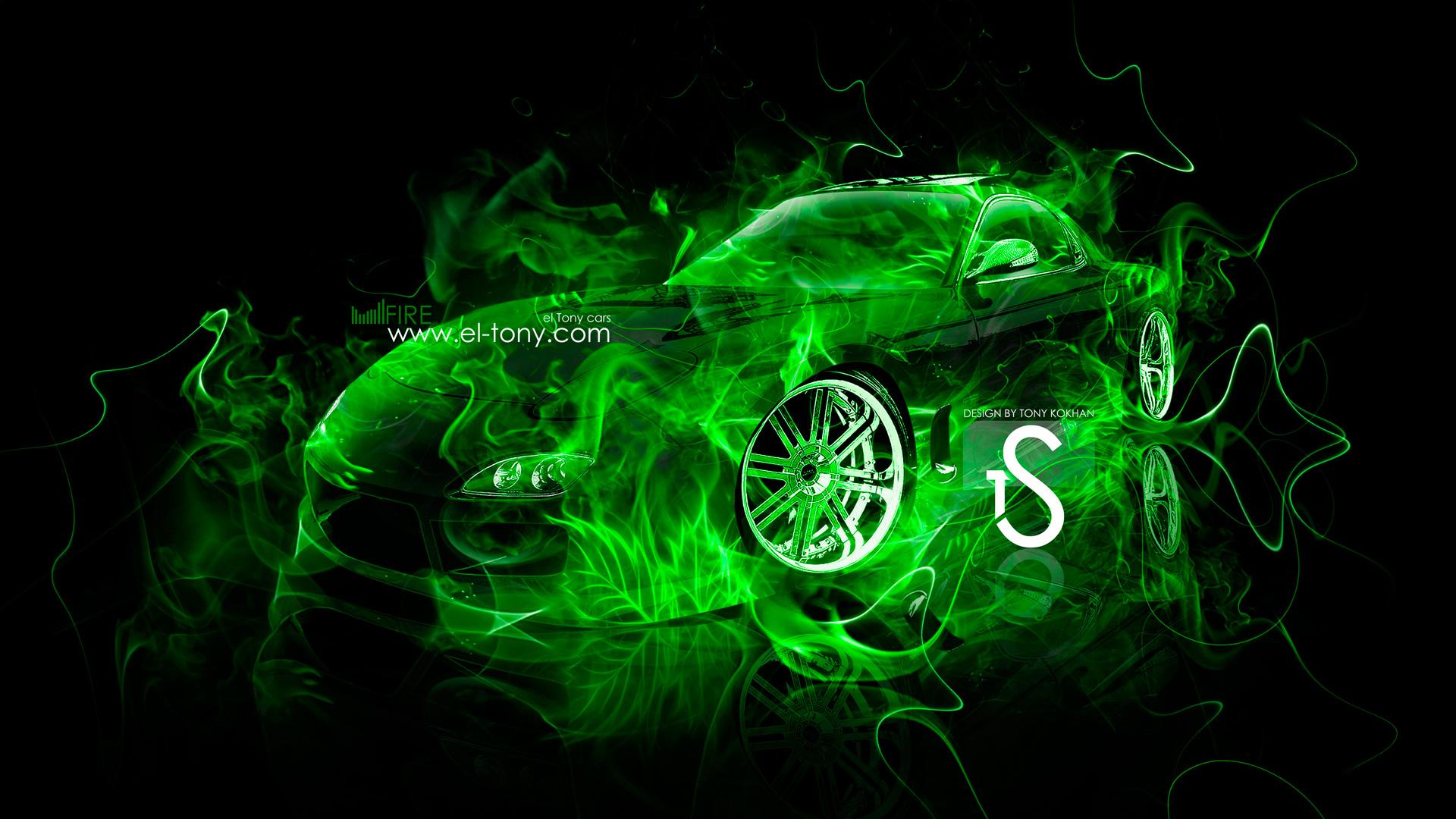1920x1080 Fire Car Wallpaper