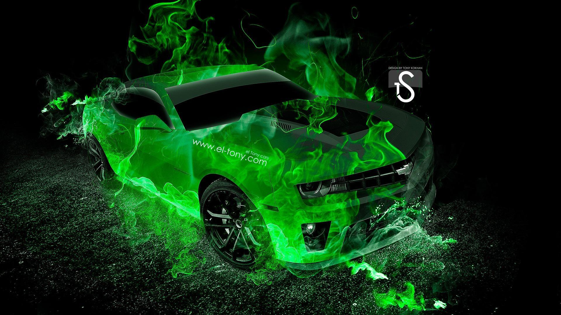 1920x1080 Green Fire Wallpaper