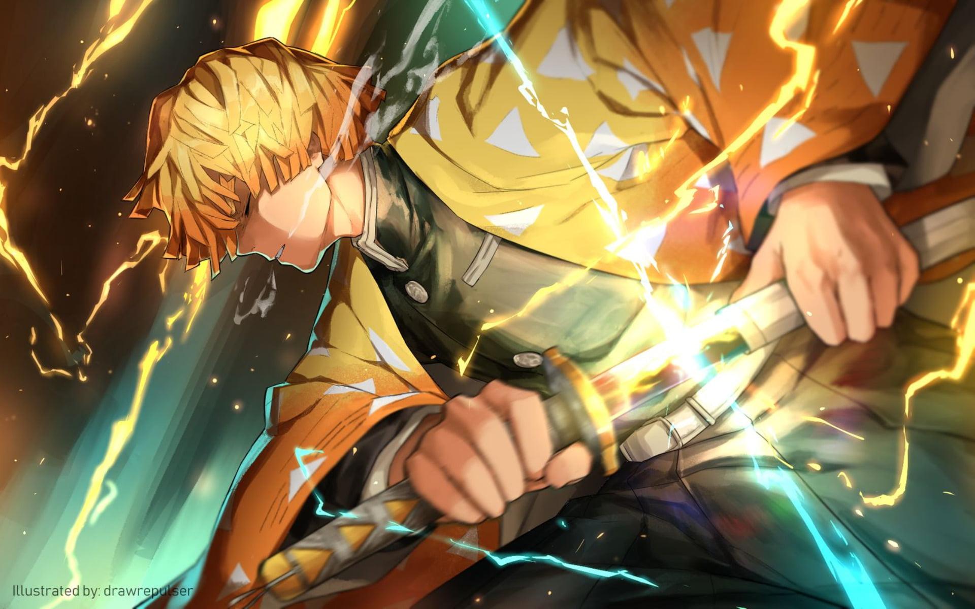 1920x1200 Wallpaper Anime, Demon Slayer Kimetsu No Yaiba, Zenitsu
