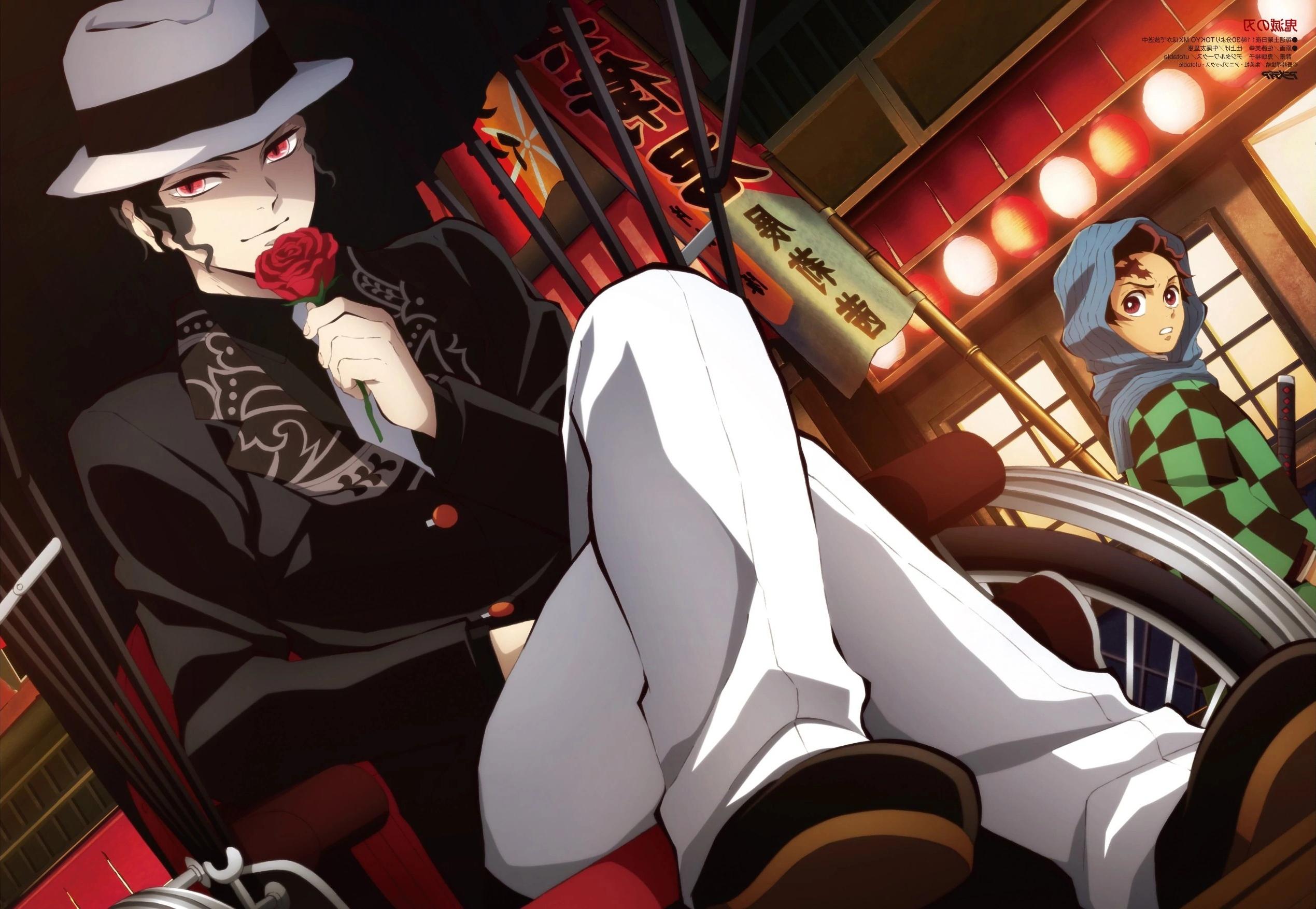 2539x1754 Wallpaper Rose, Demon Slayer, Red Eyes, Kamado Tanjirou, Kimetsu No Yaiba, Hat:2539x1754