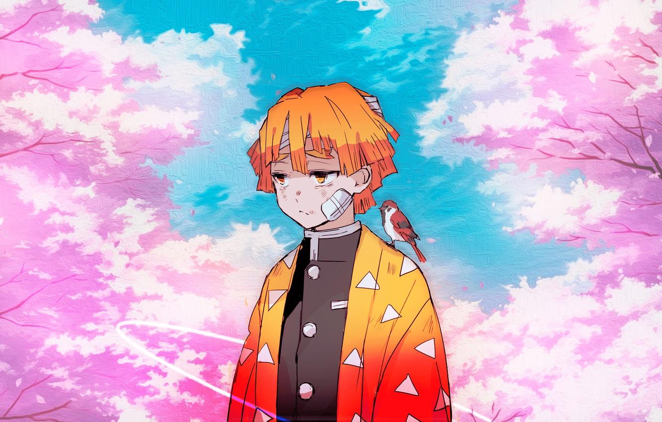 1332x850 Wallpaper guy, painting, The Blade Cleaves Demons, Zenitsu Agatsuma, Demon Slayer Kimetsu No Yaiba image for desktop, section сёнэн