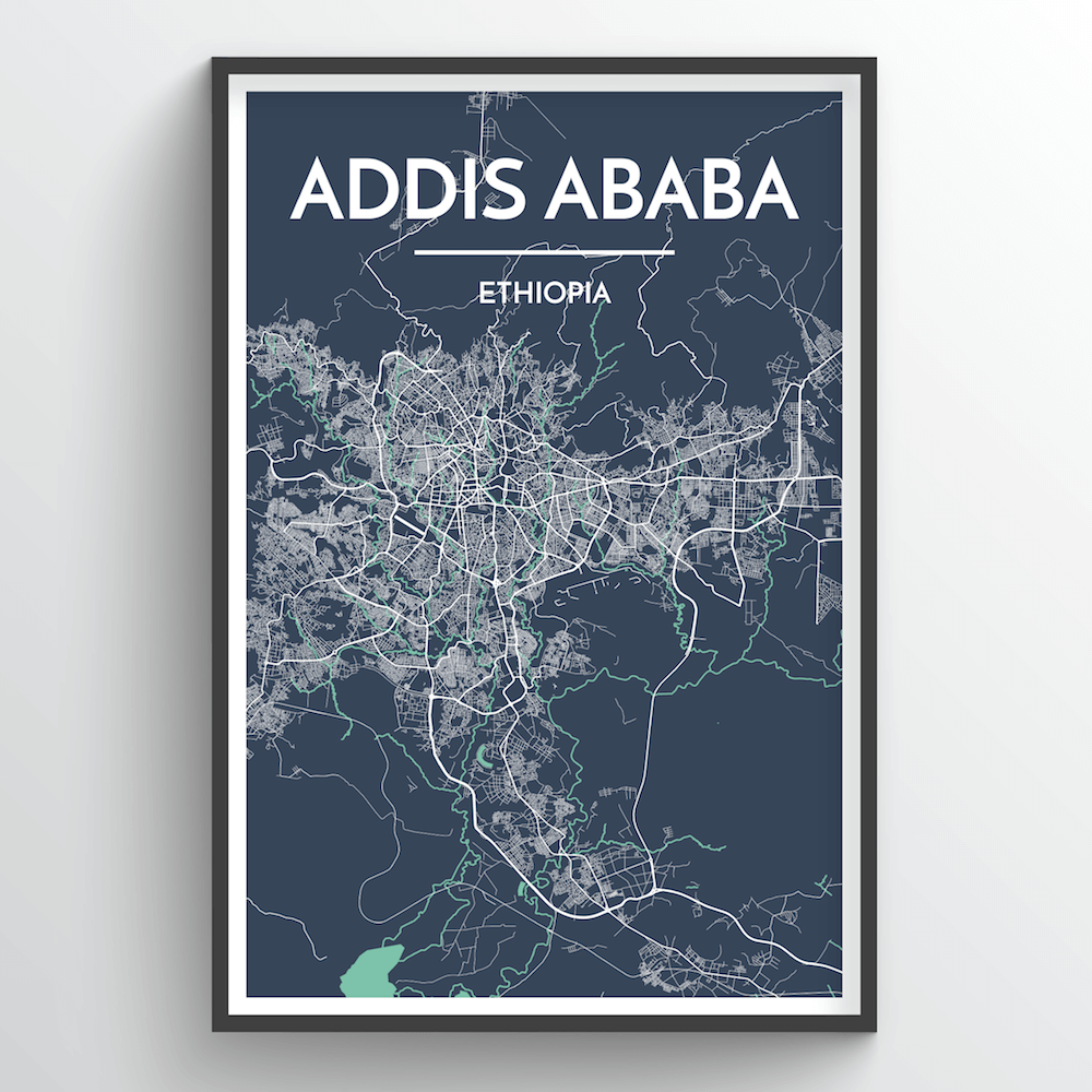 1000x1000 Addis Ababa City Map Art Prints Quality Custom Made Art Two Design