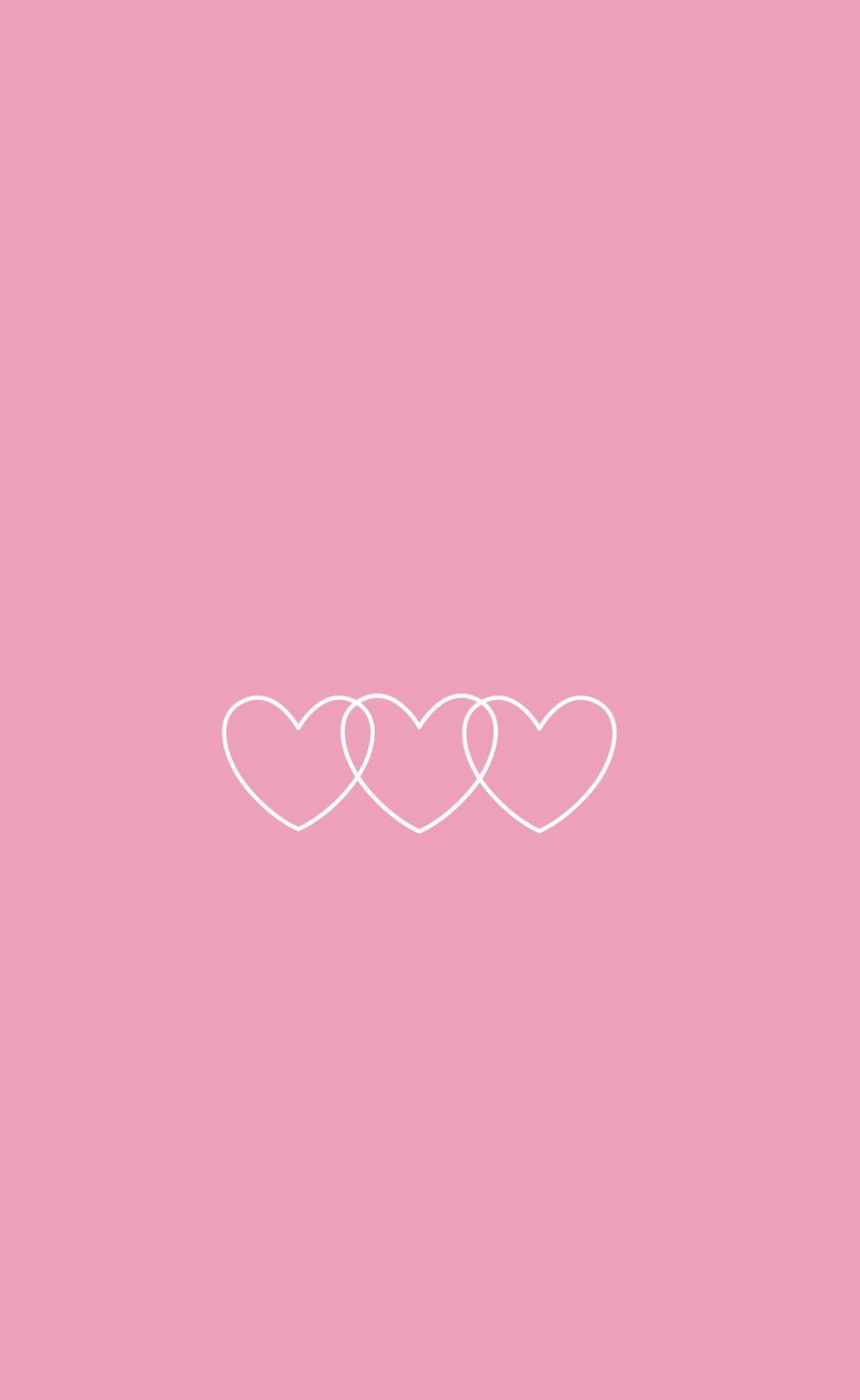 1242x2020 Pink Heart Aesthetic Wallpaper