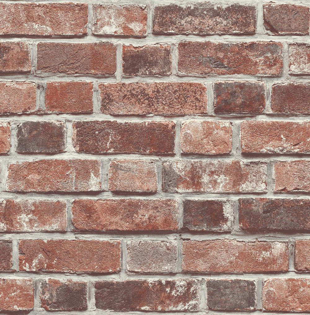 1000x1018 Sample Distressed Brick Peel And Stick Wallpaper In Red By NextWall