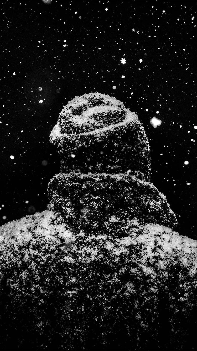 750x1334 Snow Winter Dark Man Nature Wallpaper