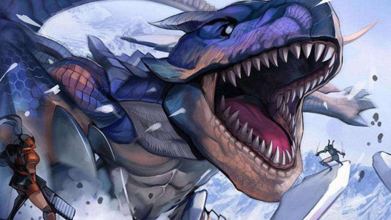 1244x700 MONSTER HUNTER online mmo rpg fantasy hunting 1mhf action dragon fighting anime warrior dinosaur wallpaperx900