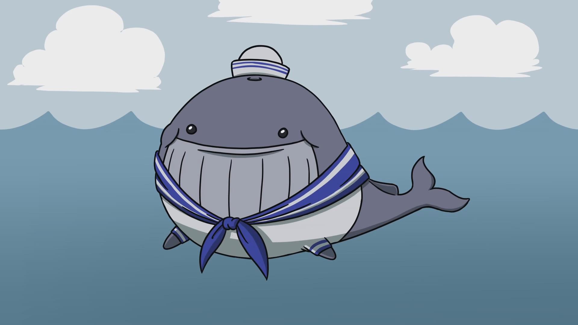 1920x1080 Sea Whale Cartoon