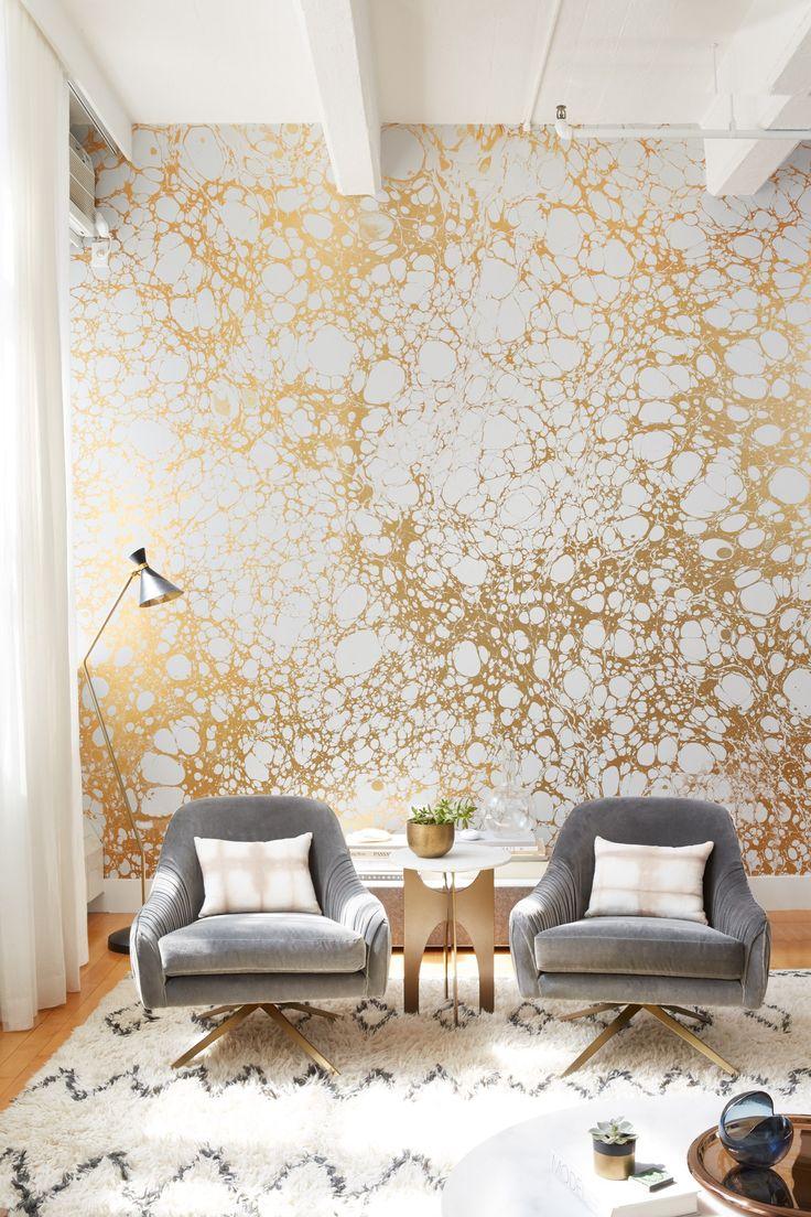 736x1104 The Stunning Transformation of a Brooklyn Apartment. Wallpaper living room, Decor, Interior design