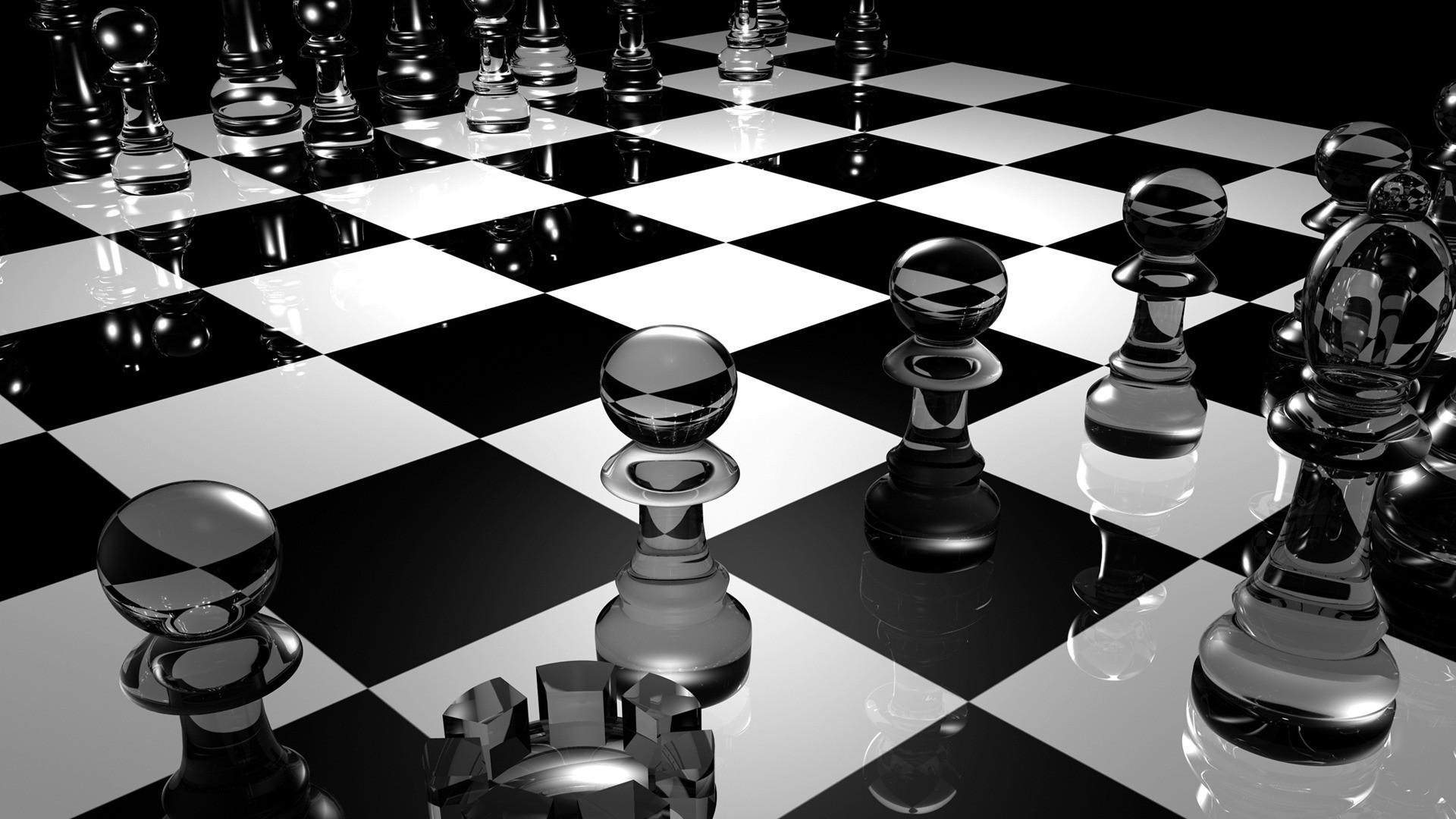 1920x1080 chess, 3D, Reflection, Glass Wallpaper HD / Desktop and Mobile Background