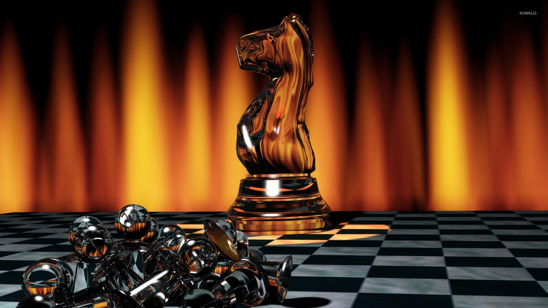 1920x1080 Glass chess figures wallpaper wallpaper