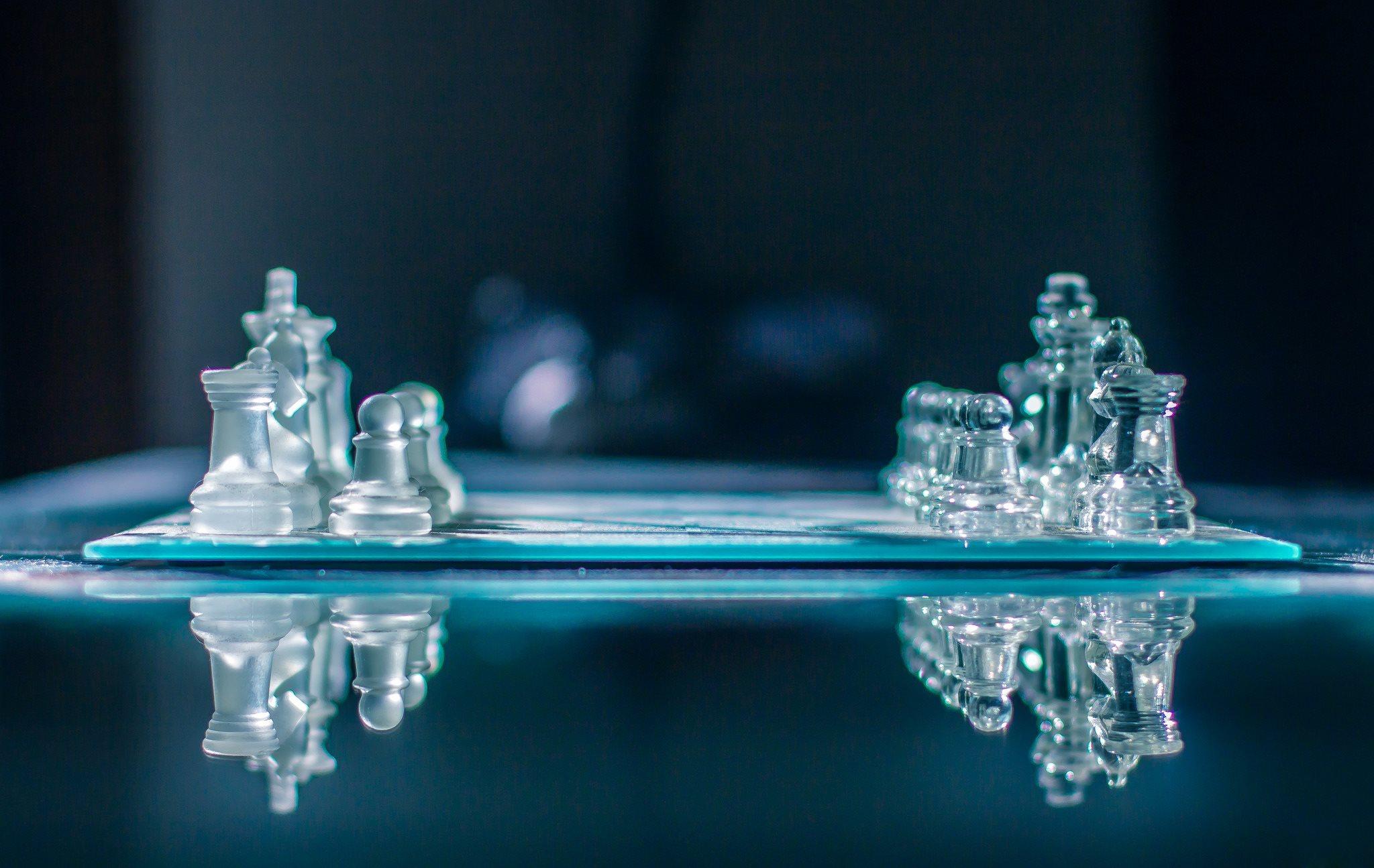 2048x1295 Download wallpaper glass, figure, chess, game, reflection for desktop with resolution 2048x1295. High Quality HD picture wallpaper