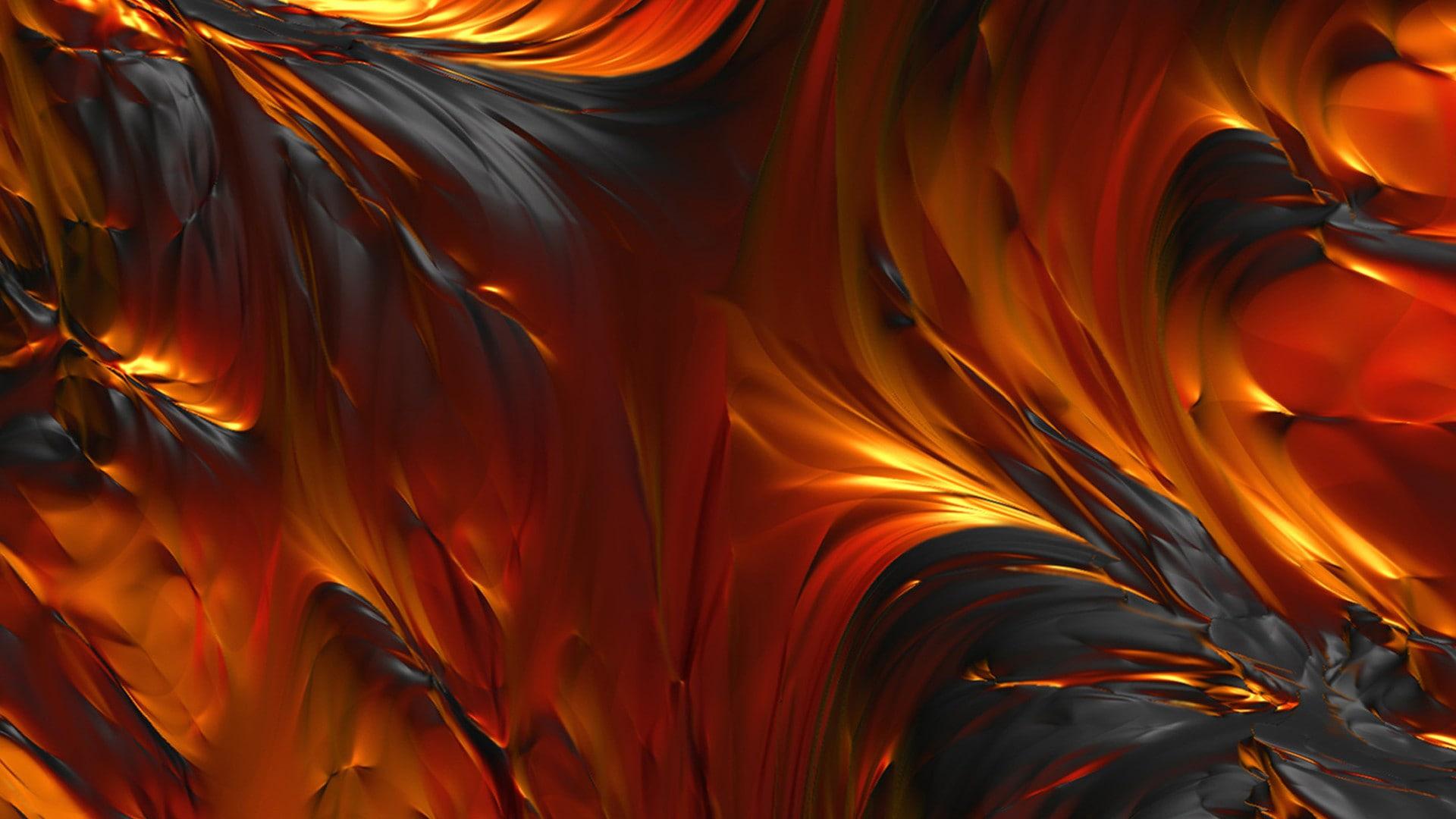 1920x1080 orange, yellow, black, lava, abstract Wallpaper & Background Image