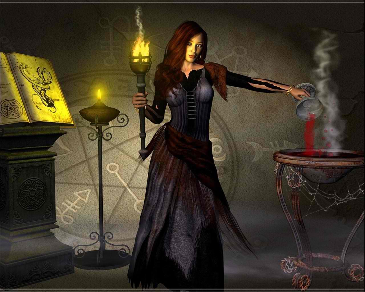 1280x1024 Halloween Witch Wallpaper, Wiccan Witch