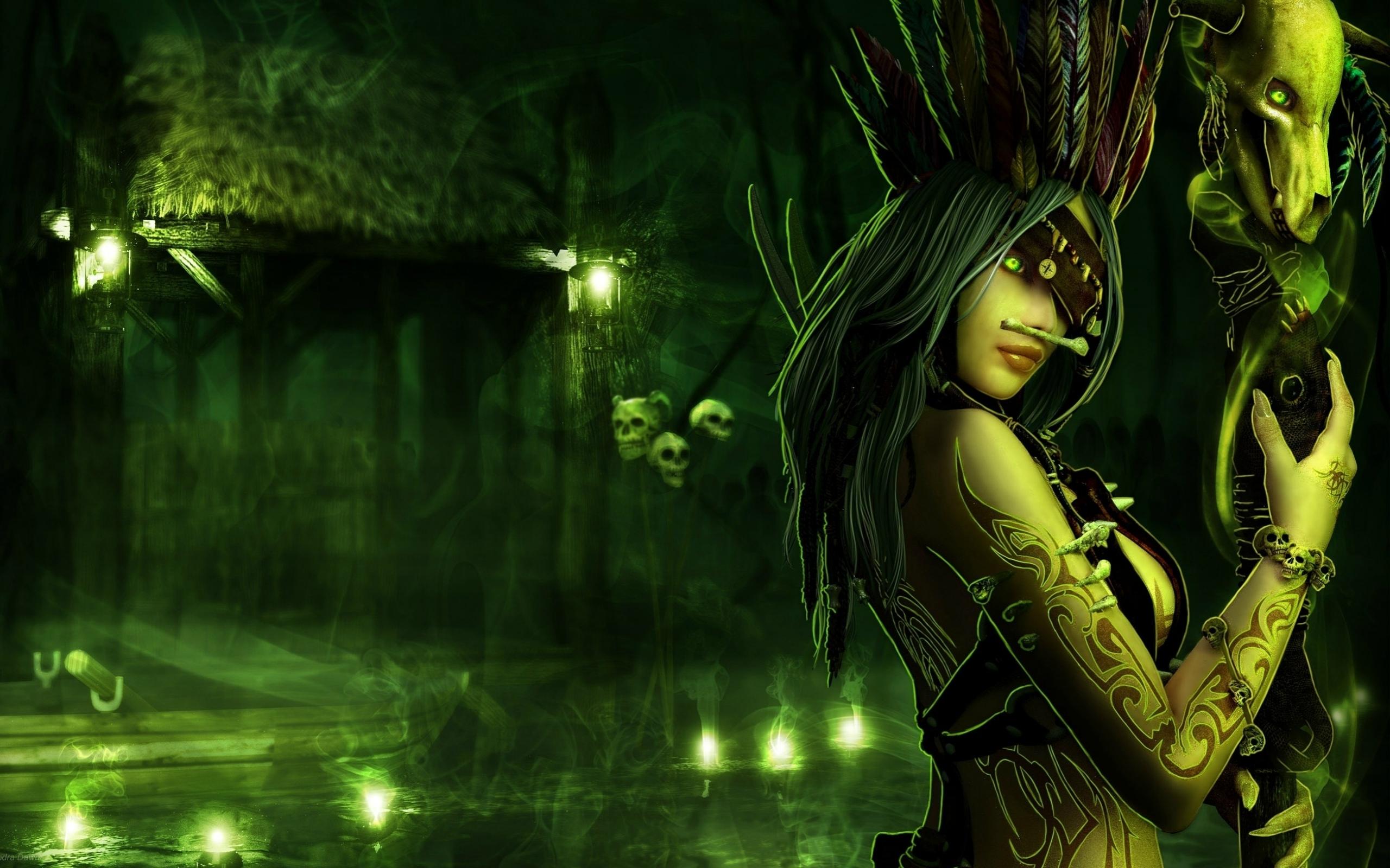2560x1600 fantasy, Dark, Witch, Art Wallpaper HD / Desktop and Mobile Background