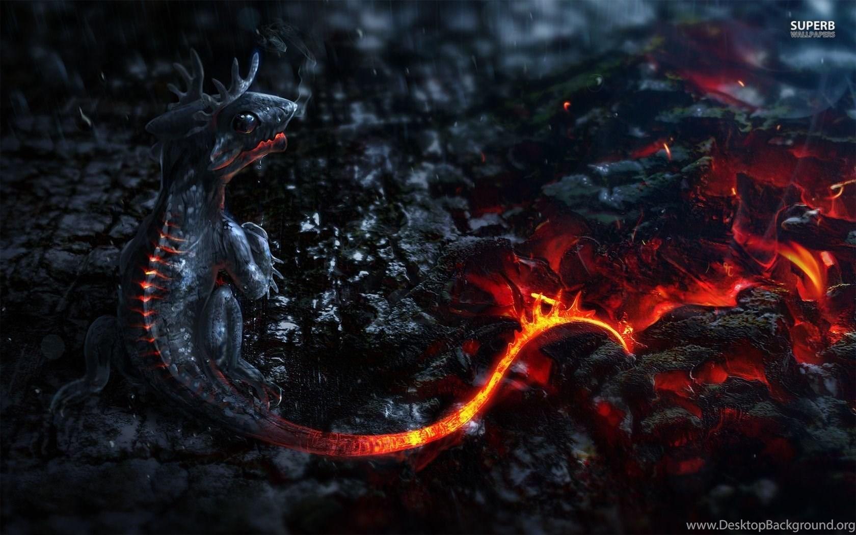 1680x1050 Lava Dragon Wallpaper Fantasy Wallpaper Desktop Background