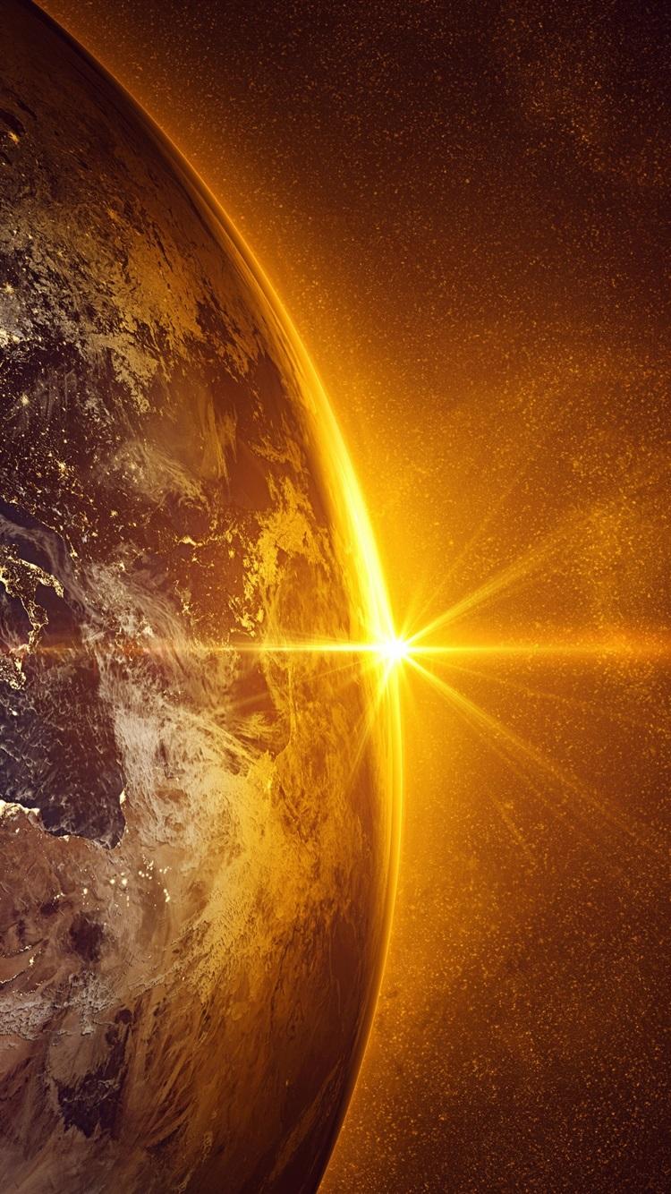 750x1334 Earth, Planet, Sun, Space 1080x1920 IPhone 8 7 6 6S Plus Wallpaper, Background, Picture, Image