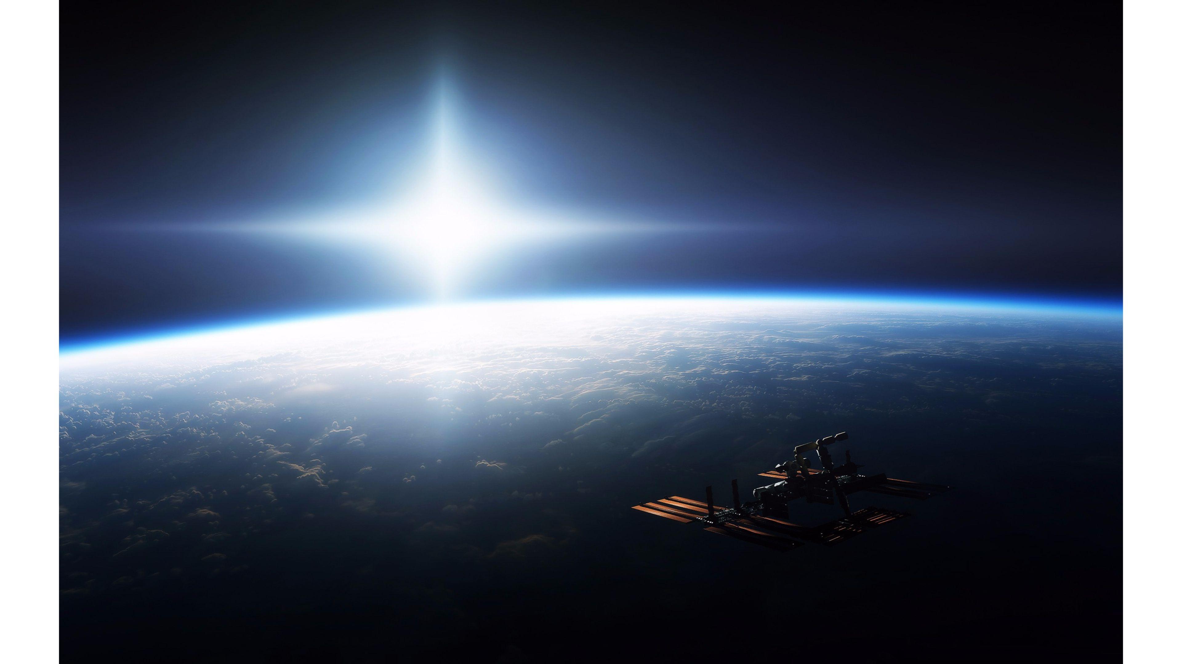 3840x2160 Sun Over Earth From Space 4K wallpaper