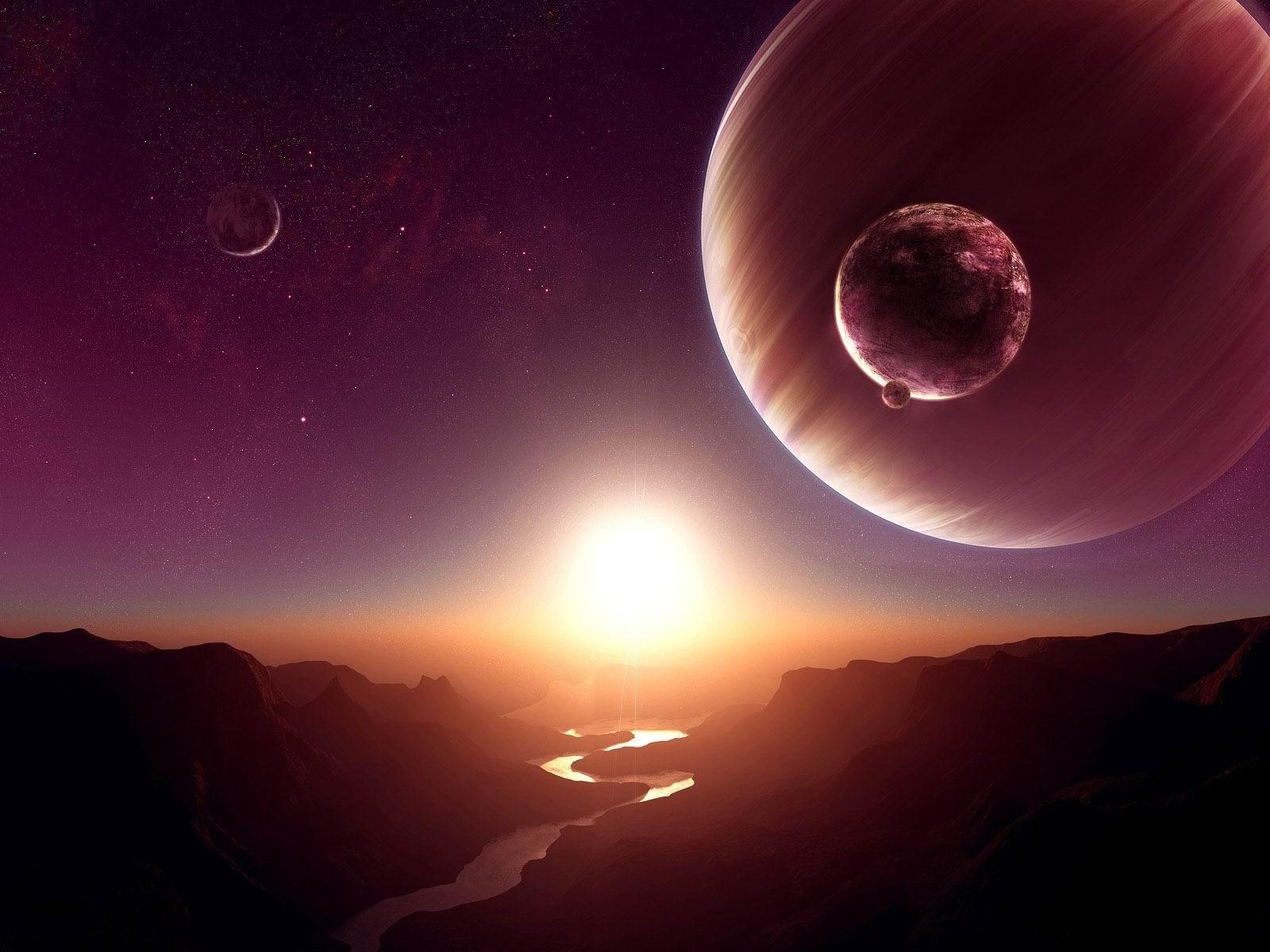 1600x1200 Rising Sun Universe Space Wallpaper