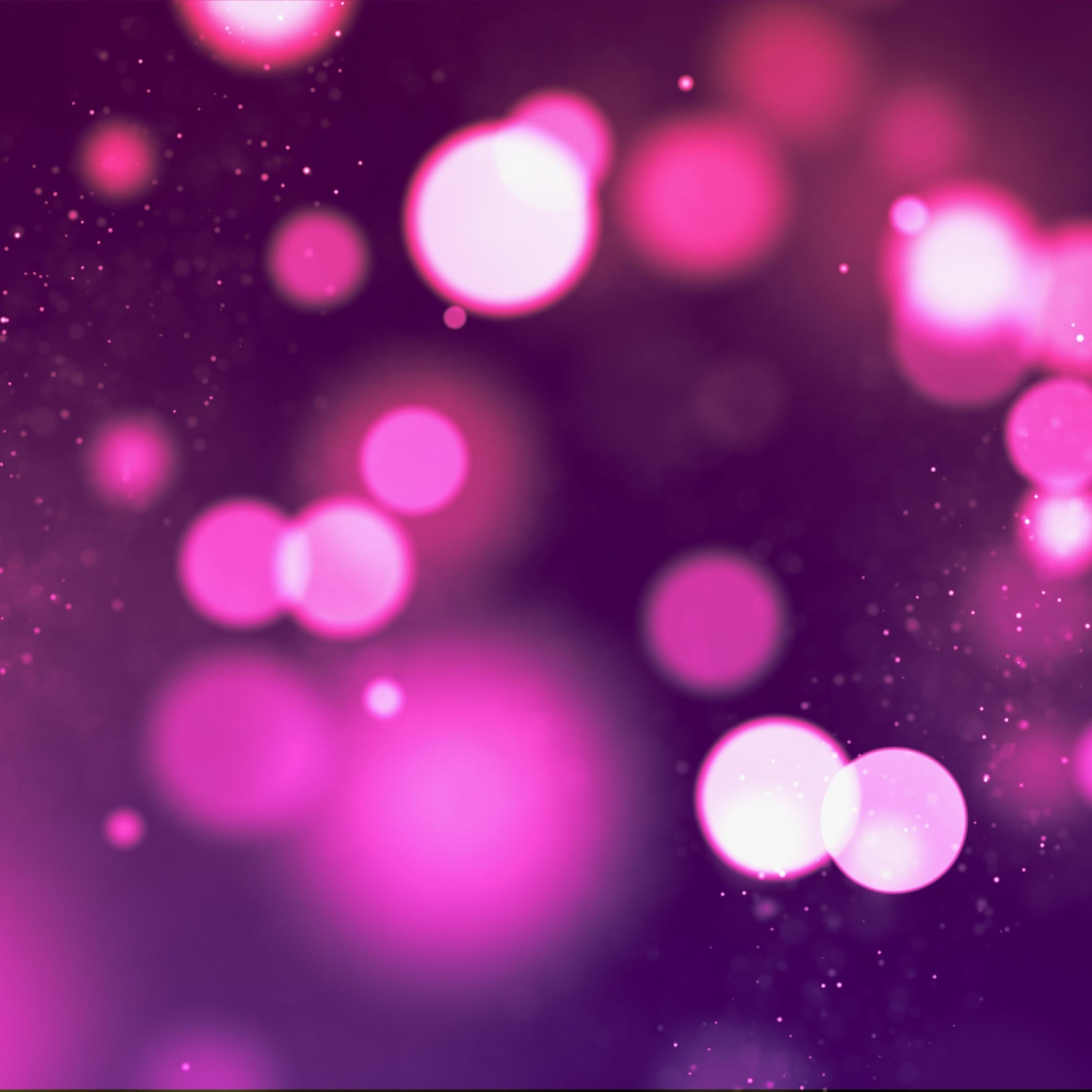 2732x2732 Bokeh Wallpaper 4K, Purple, Pink, Sparkles, Abstract