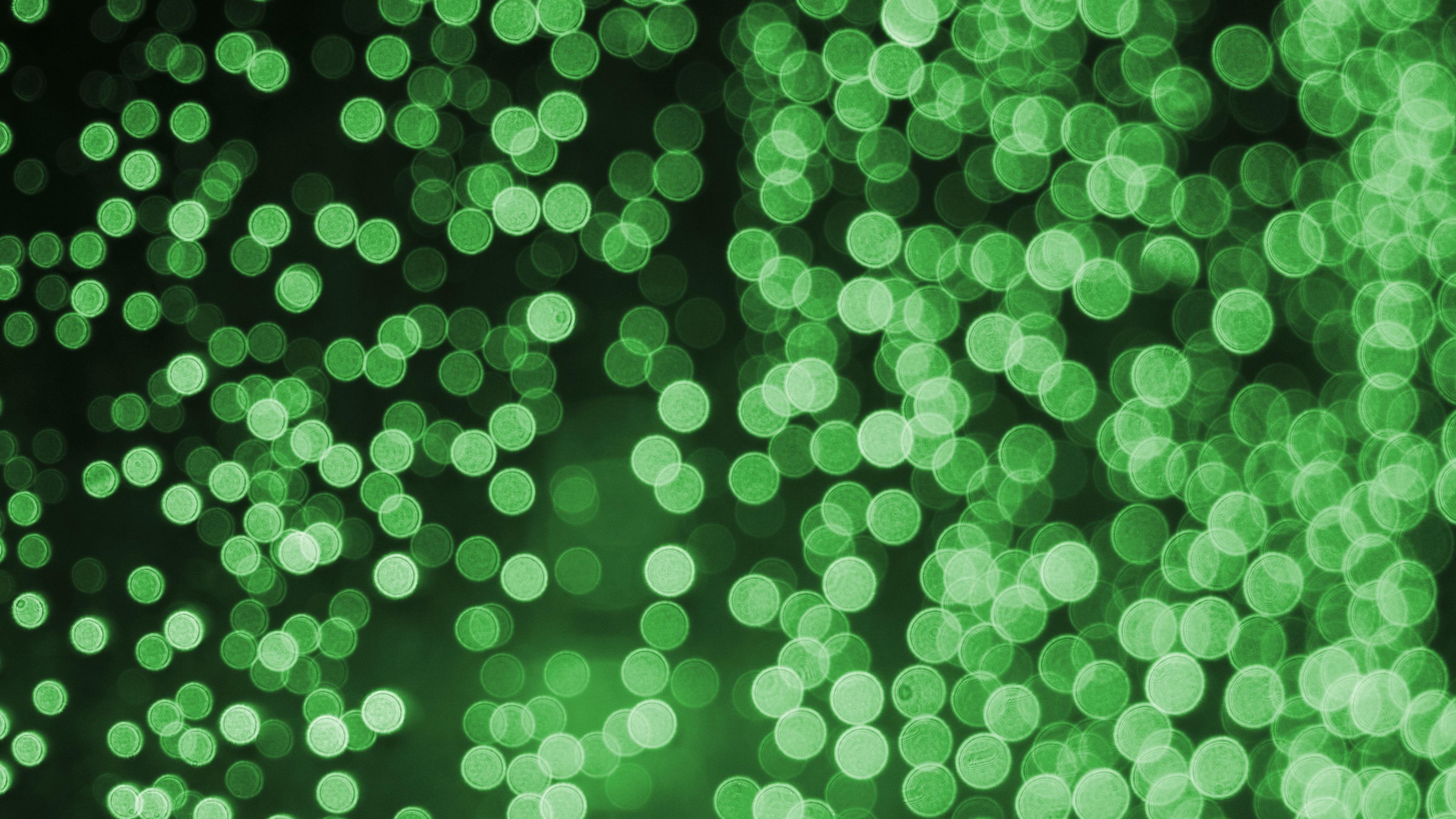 3840x2160 Bokeh Effect Green Lights Celebrations 4k HD 4k Wallpaper, Image, Background, Photo and Picture