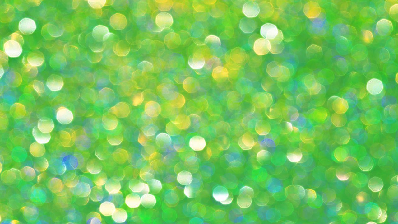1280x720 Wallpaper circles glitter glare green bokeh