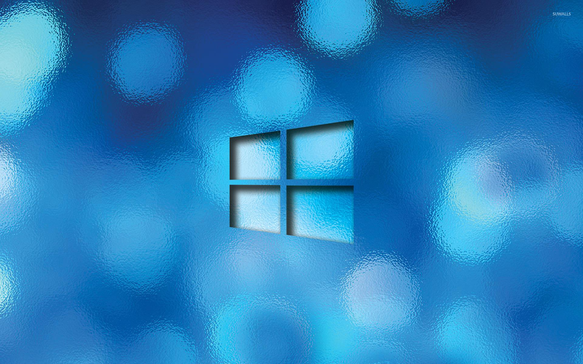1920x1200 Windows 10 transparent logo on a blue bokeh wallpaper wallpaper