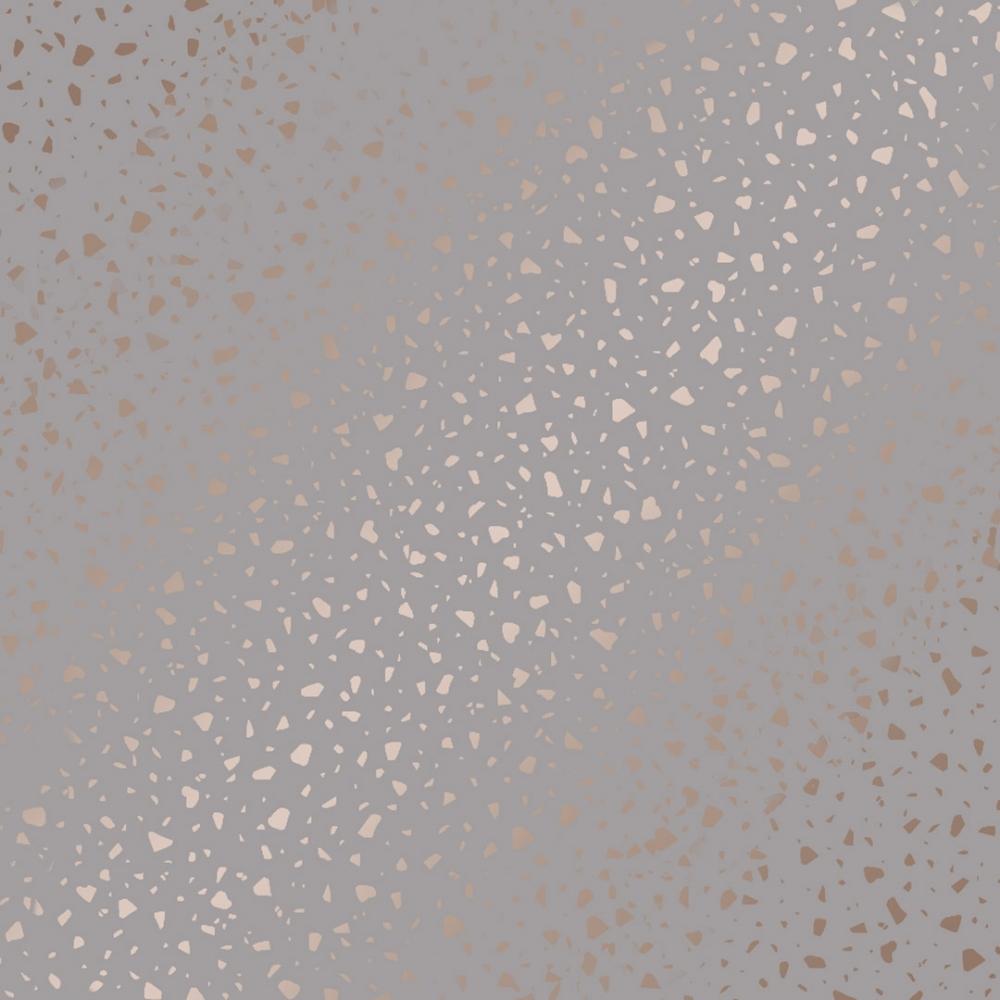 1000x1000 Terrazzo Metallic wallpaper in grey & rose gold. I Love Wallpaper
